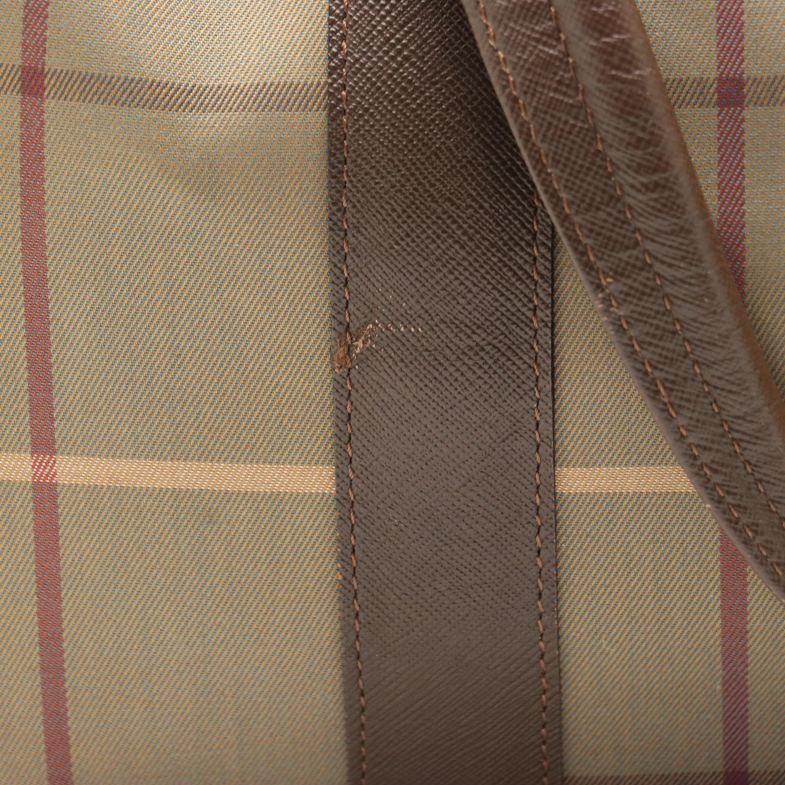 Burberrys Boston Bag in Vintage Check Canvas and Leather