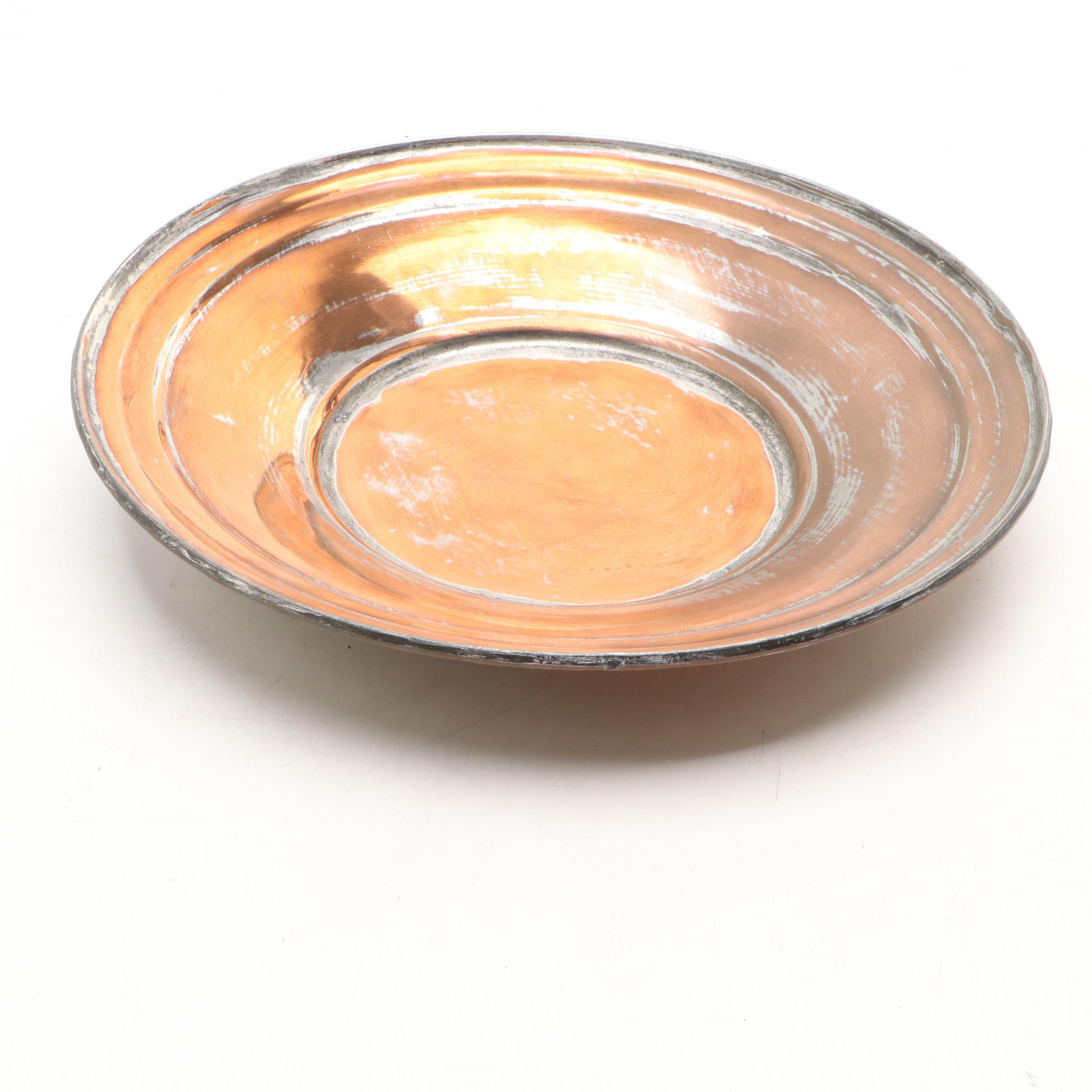 Victorian Caryatid Copper Kettle on Stand with Other Tinned Copper Charger