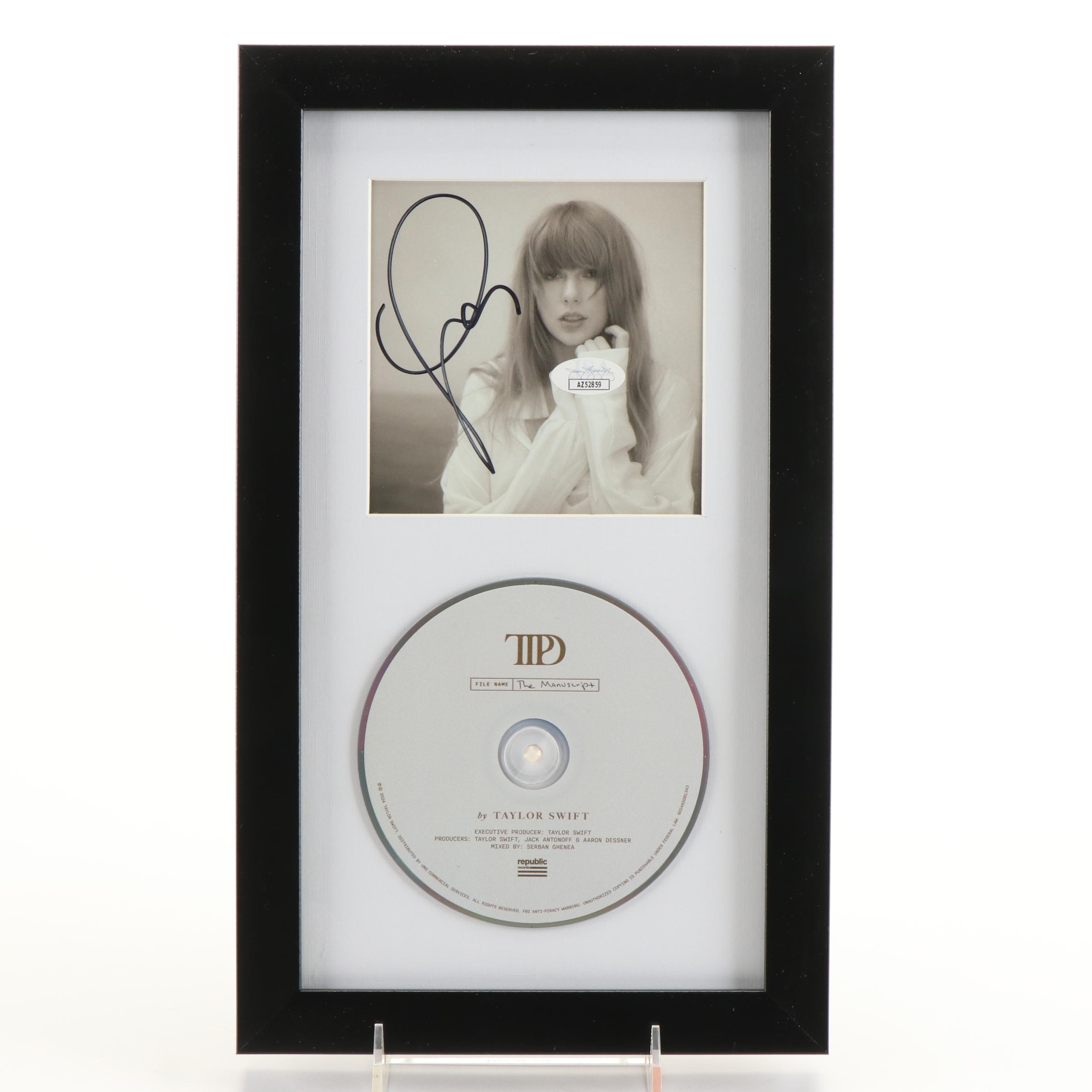 Taylor Swift Signed "The Tortured Poets Department" CD Card in Frame, JSA