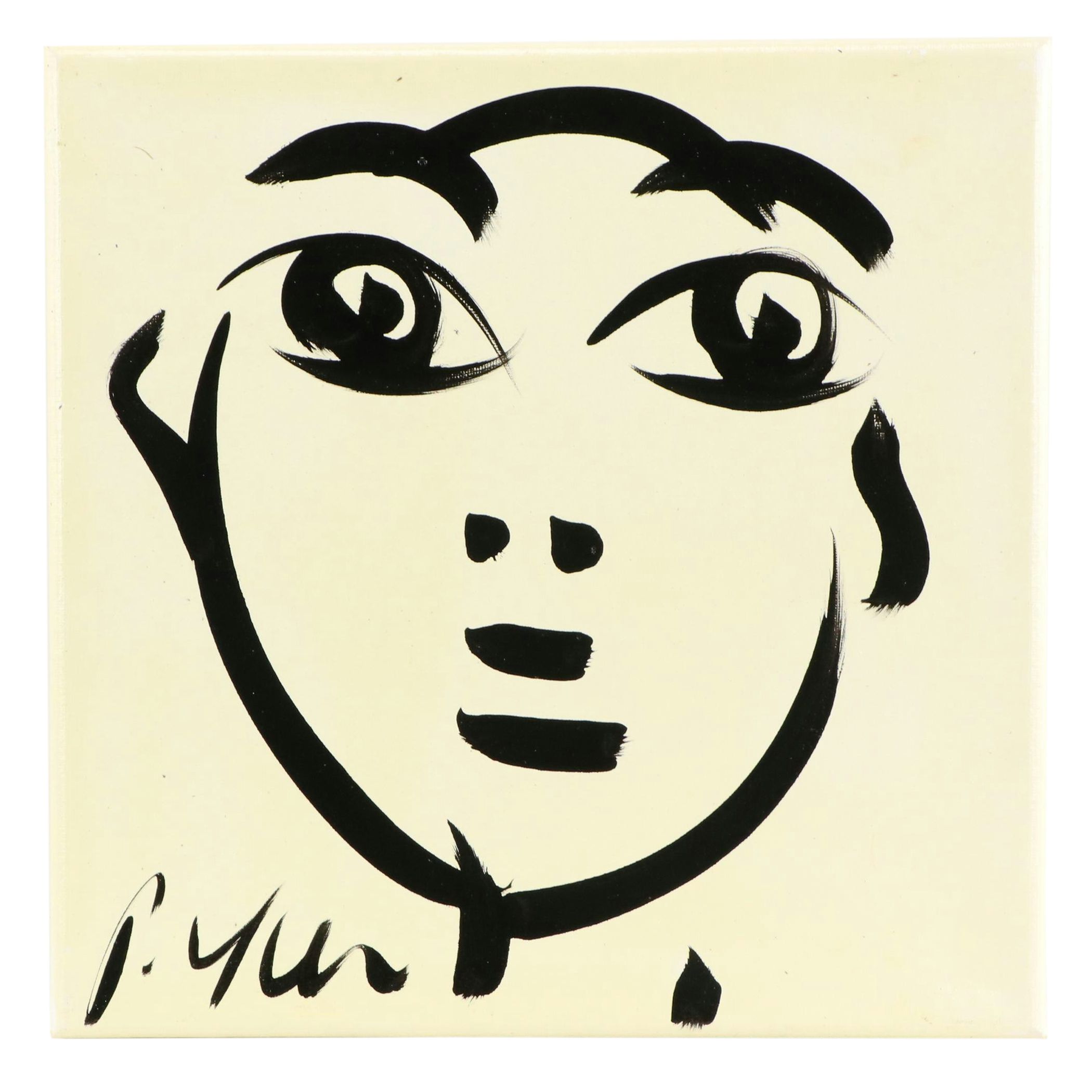 Peter Keil Abstract Portrait Acrylic Painting