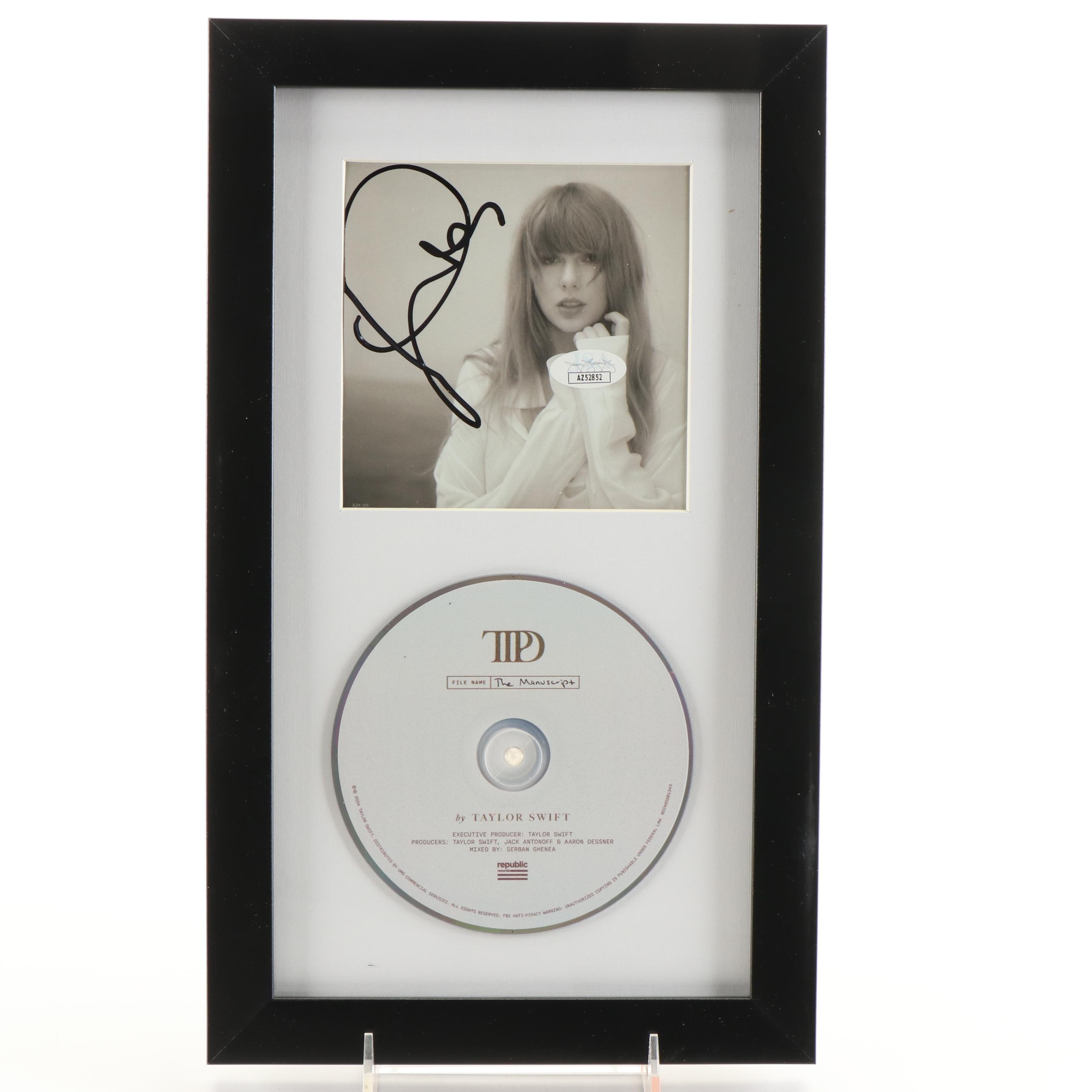 Taylor Swift Signed "The Tortured Poets Department" CD Card in Frame, JSA