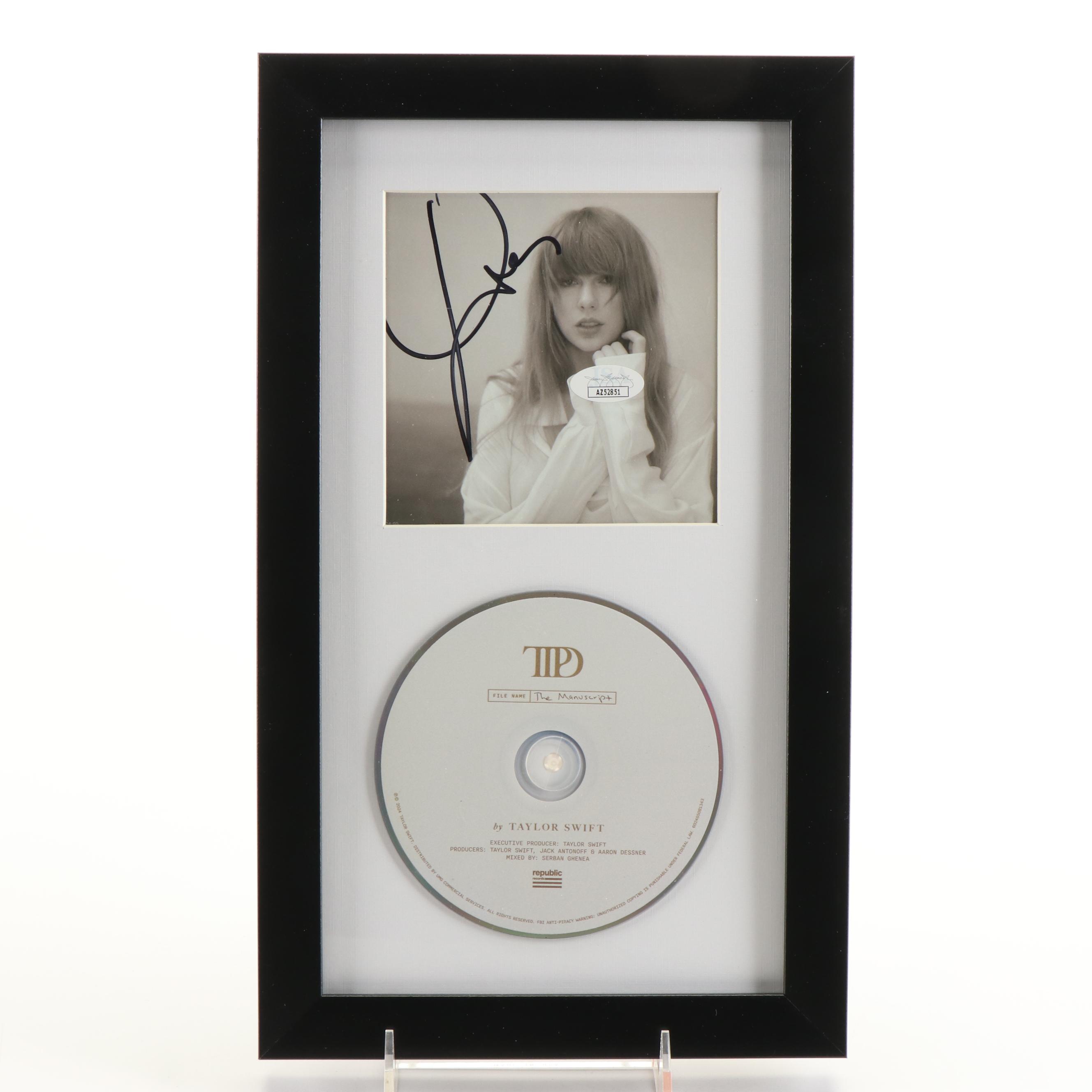 Taylor Swift Signed "The Tortured Poets Department" CD Card in Frame, JSA