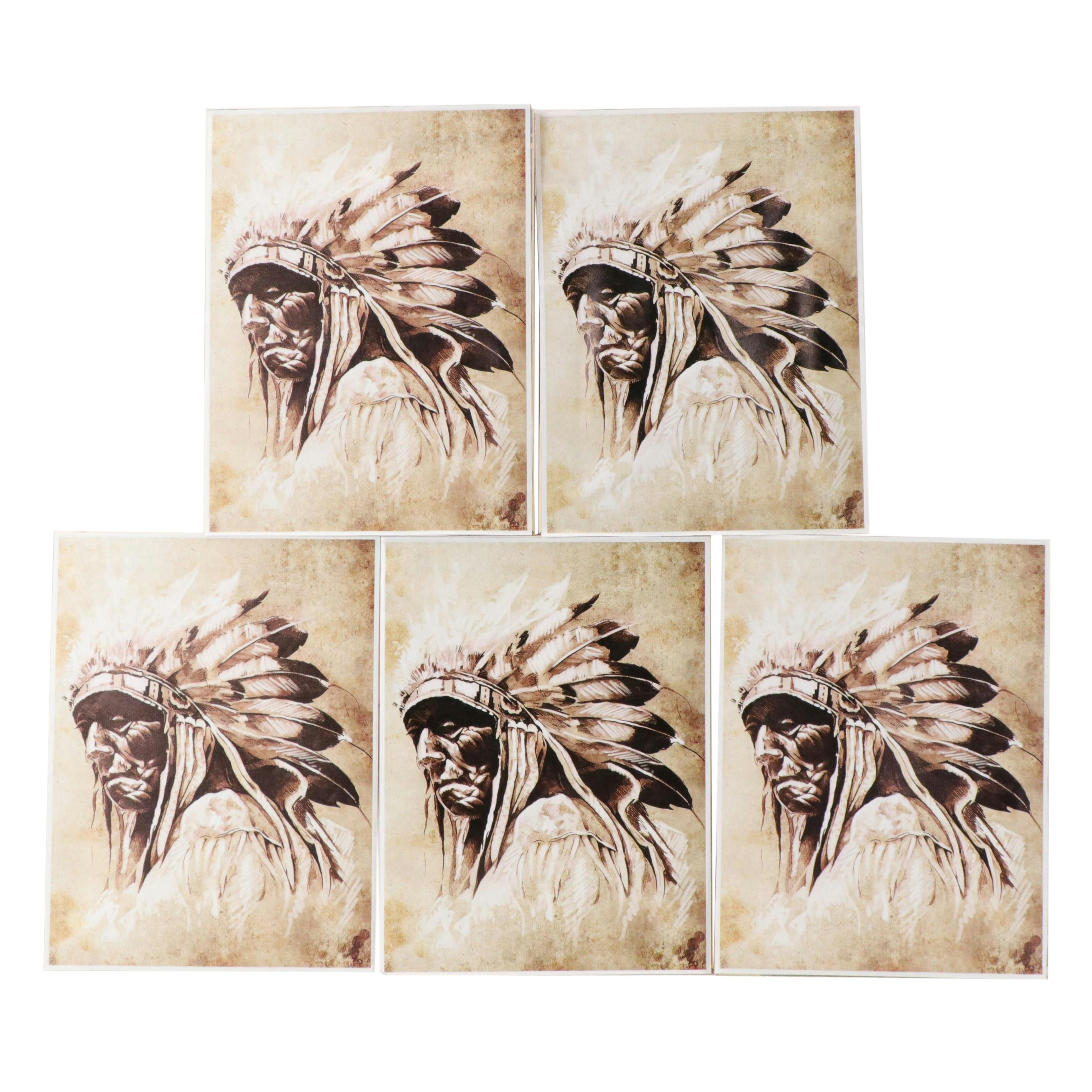 Bootleg Giclées of Portrait of Native American Chief, Circa 2025