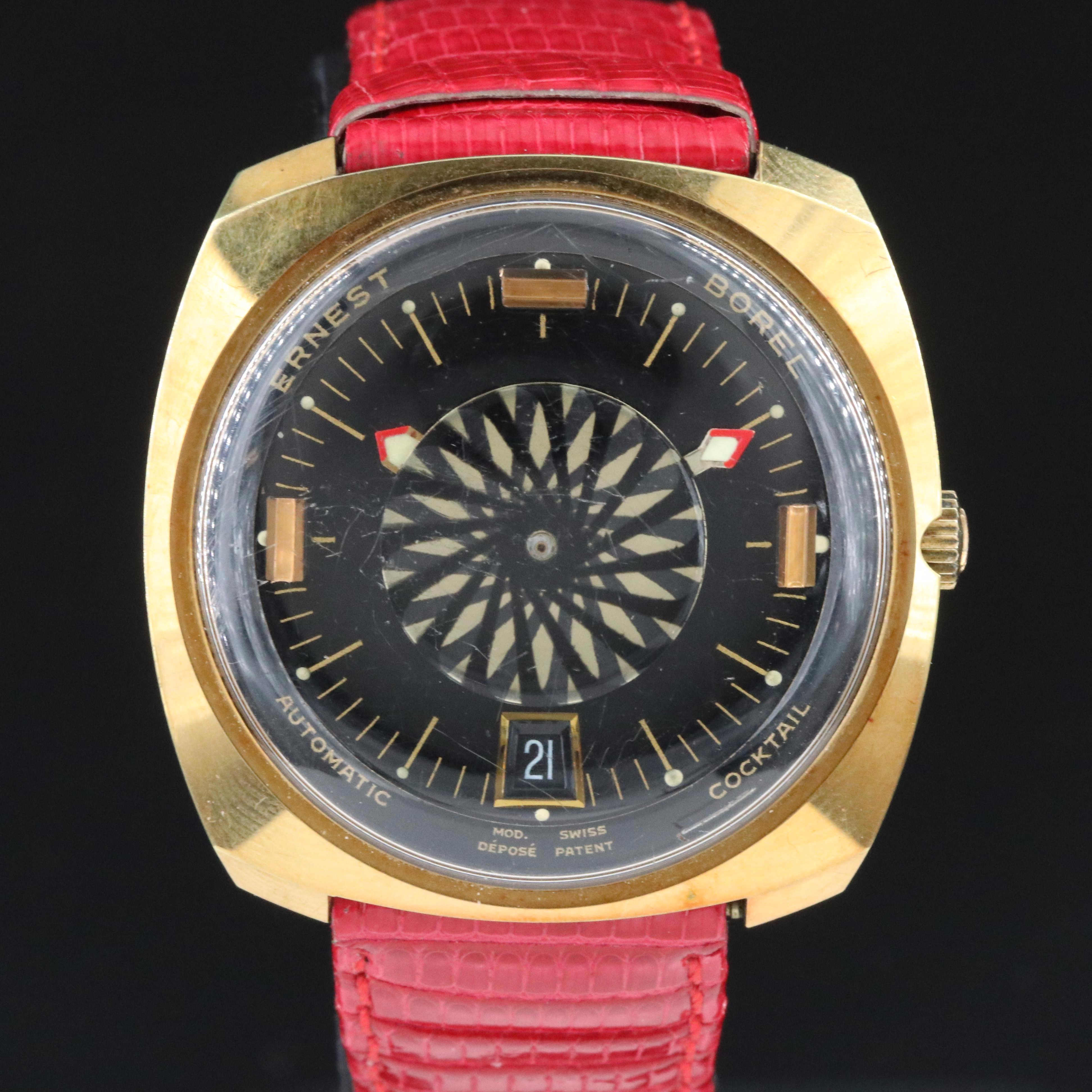 Ernest Borel Cocktail by Synchron 36mm Gold-Plated Automatic Watch