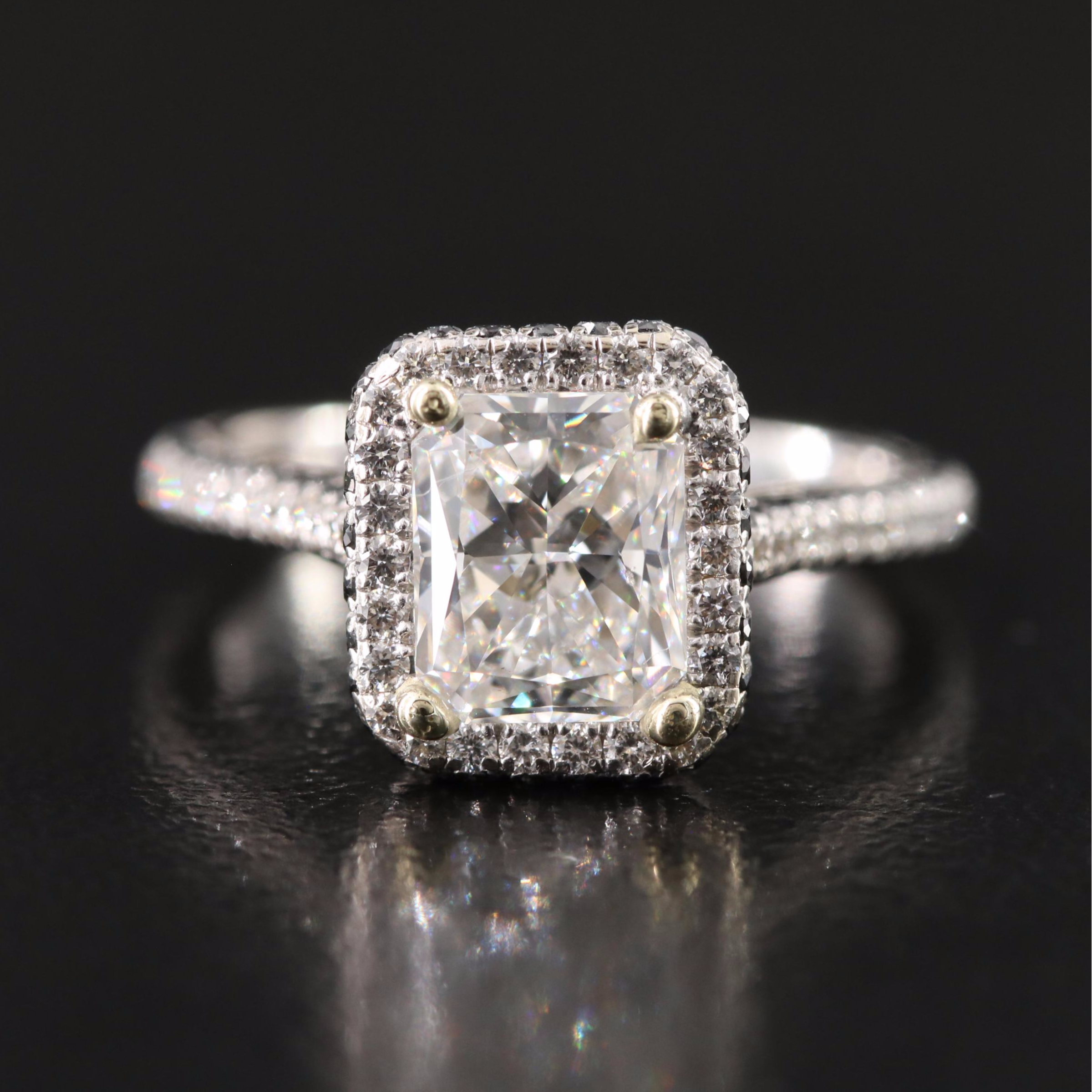 18K 2.14 CTW Diamond Ring with GIA Report and Fancy Black Diamonds