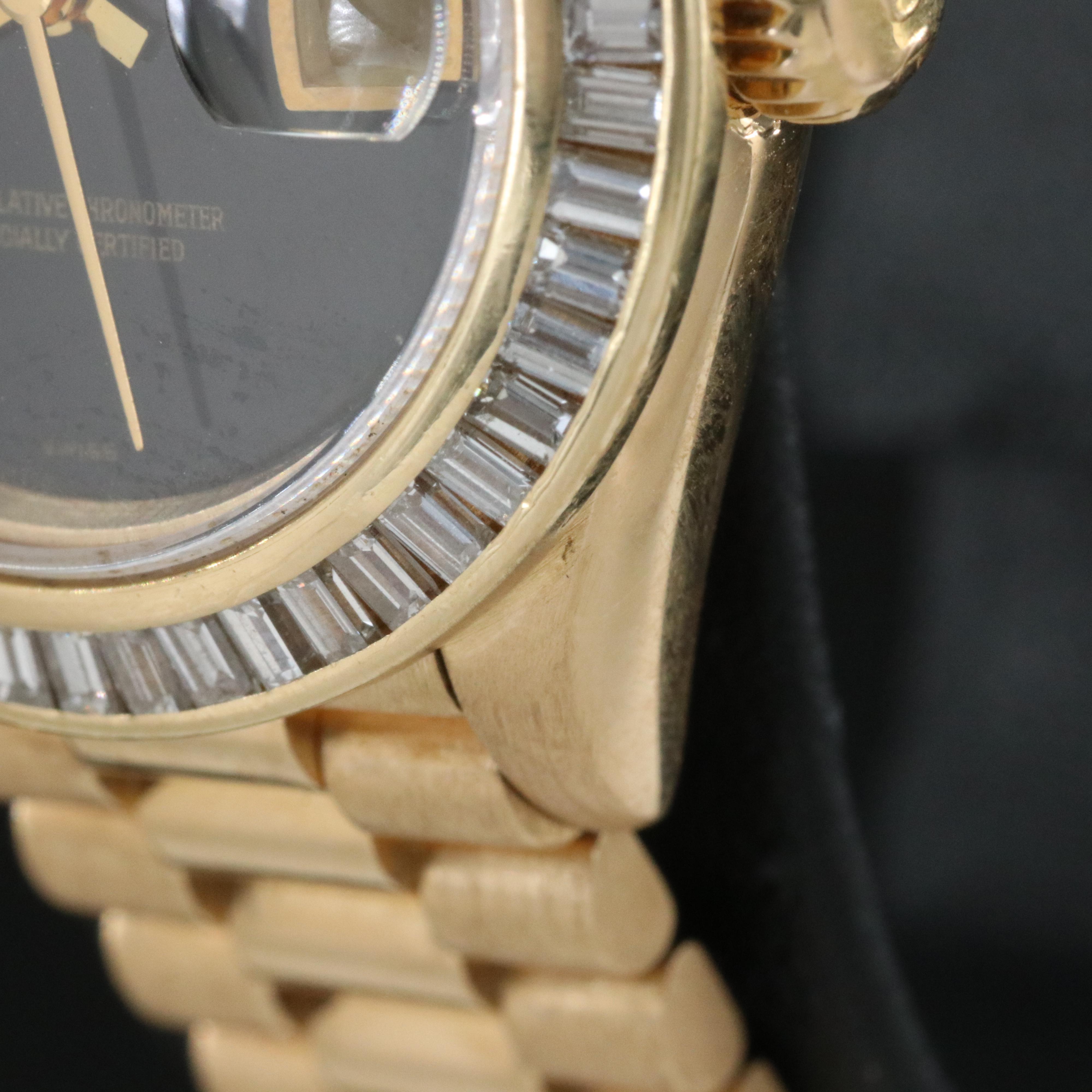 Rolex Datejust 69178 Custom Diamond Bezel & Dial 26mm 18K Gold Automatic Watch