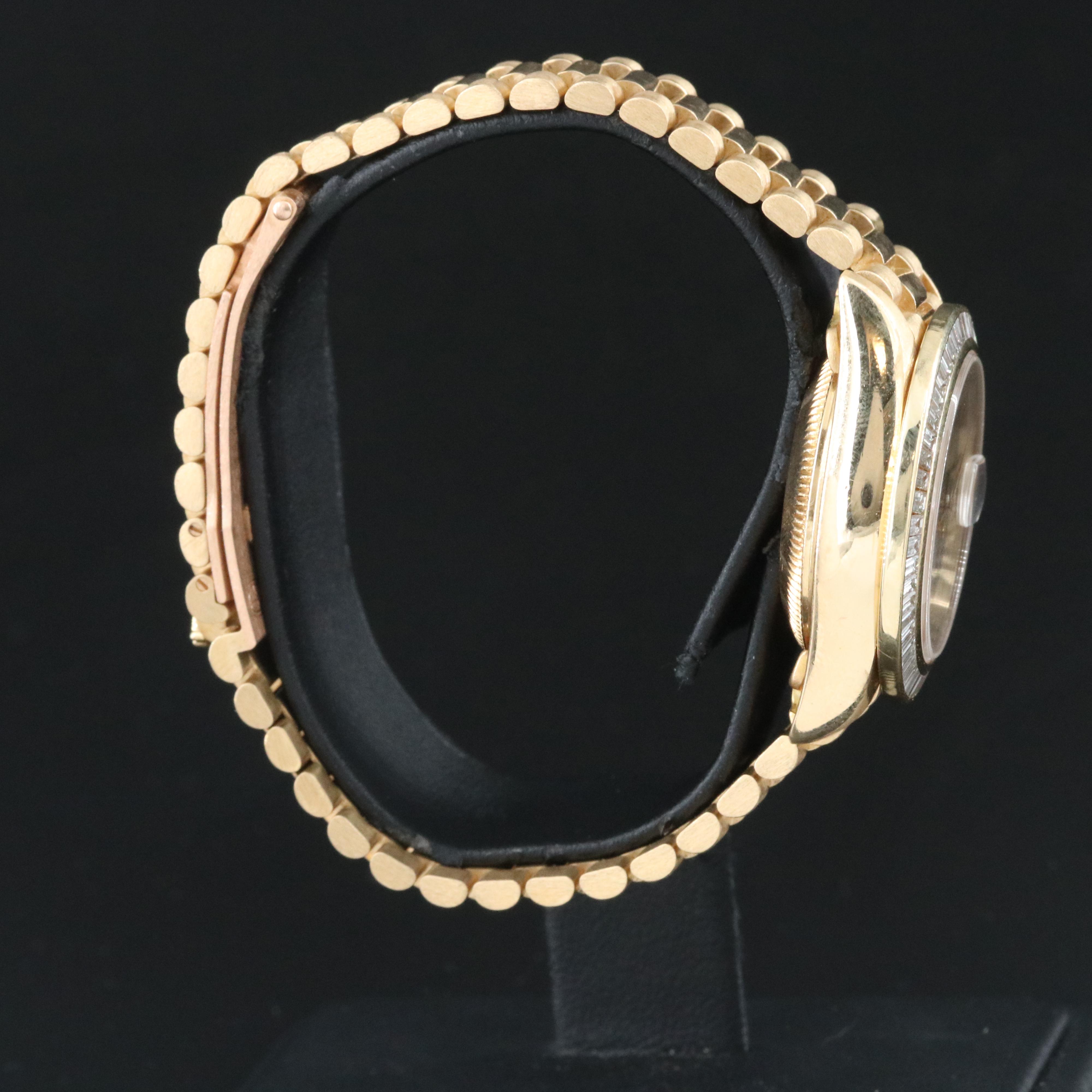 Rolex Datejust 69178 Custom Diamond Bezel & Dial 26mm 18K Gold Automatic Watch