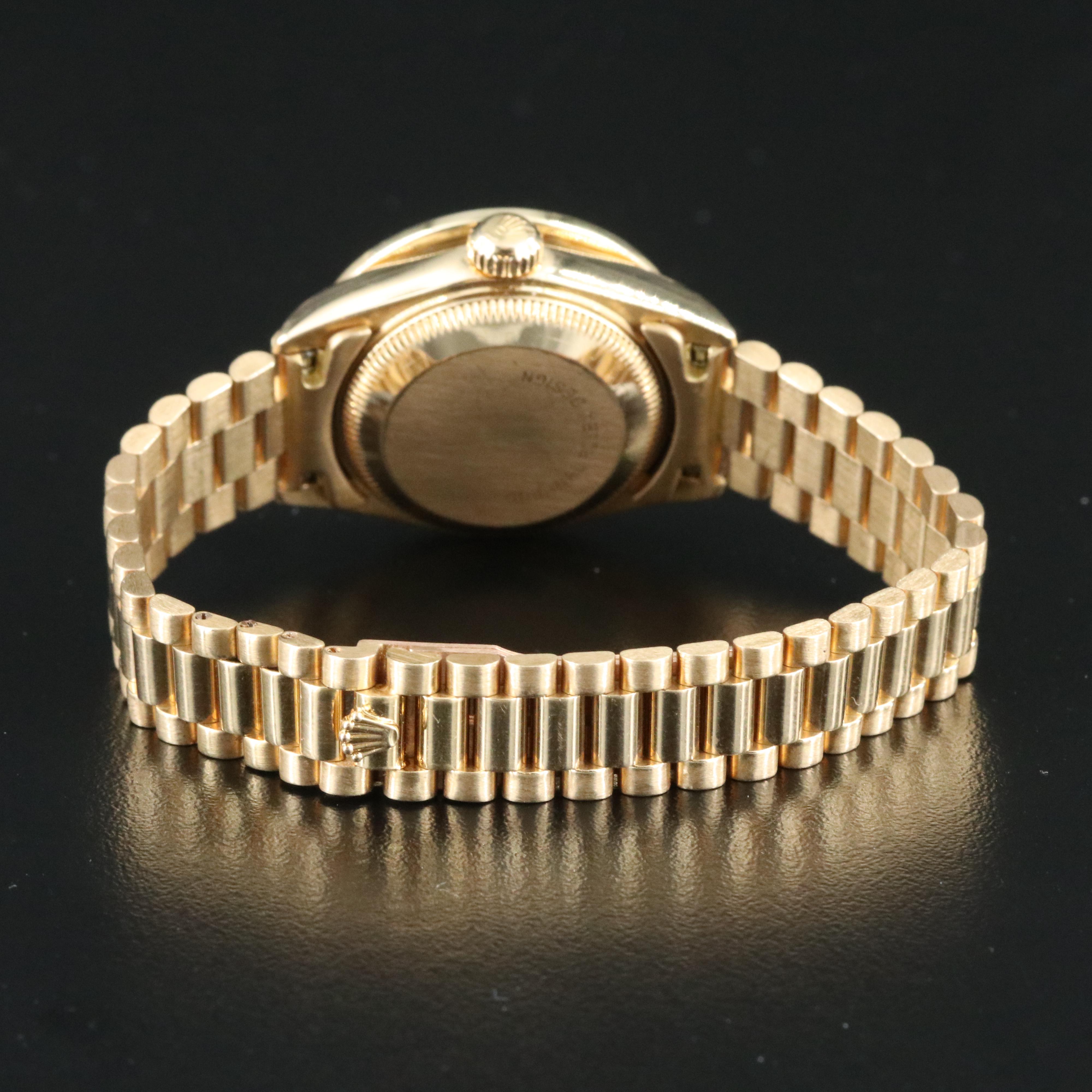 Rolex Datejust 69178 Custom Diamond Bezel & Dial 26mm 18K Gold Automatic Watch