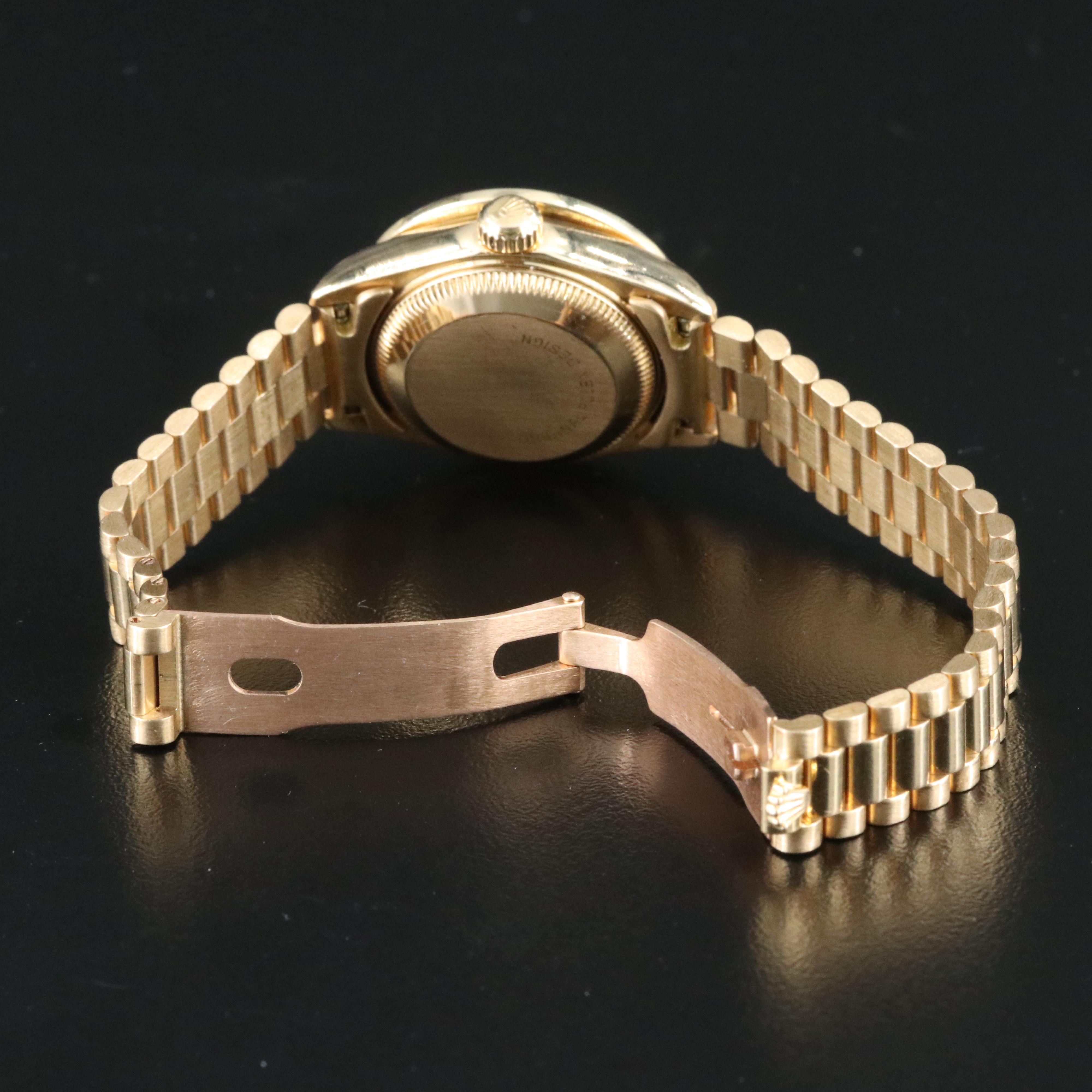 Rolex Datejust 69178 Custom Diamond Bezel & Dial 26mm 18K Gold Automatic Watch