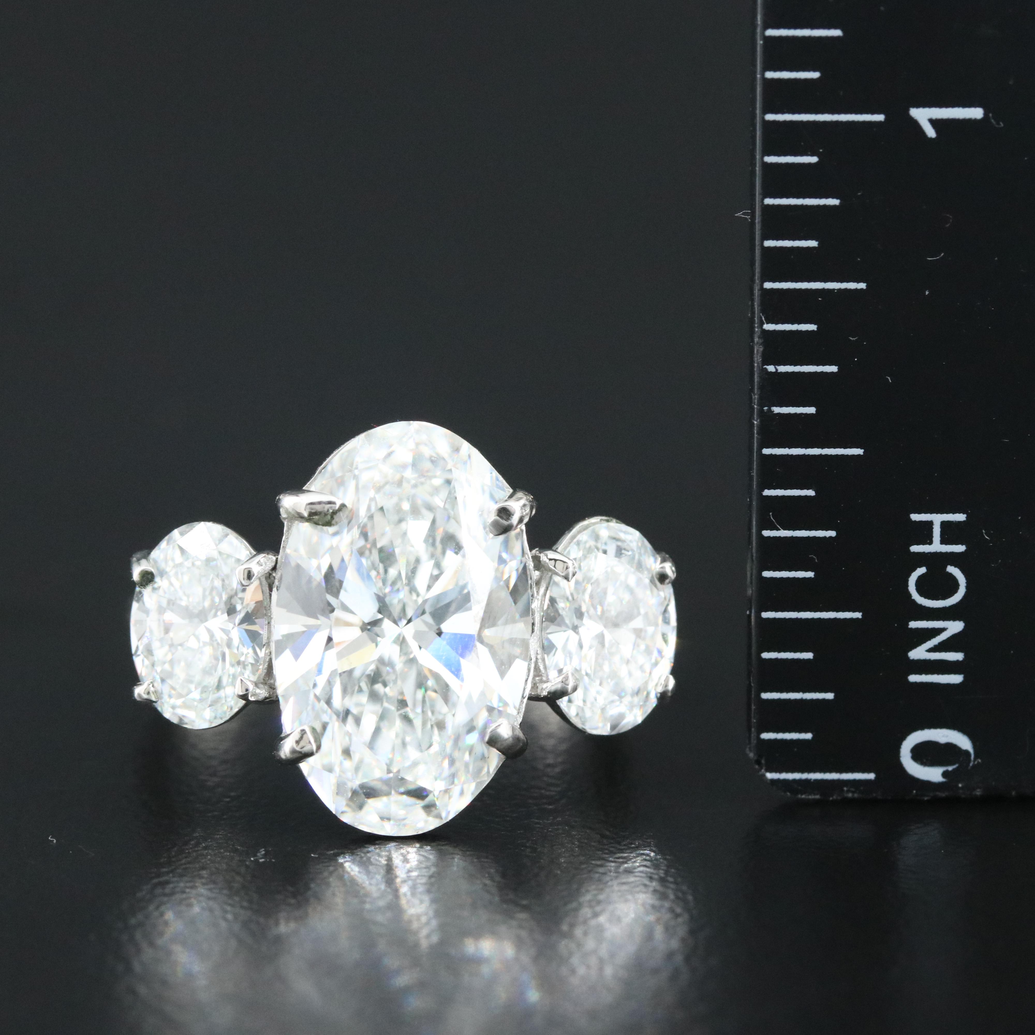 Platinum 7.29 CTW Lab Grown Diamond Ring with IGI Reports