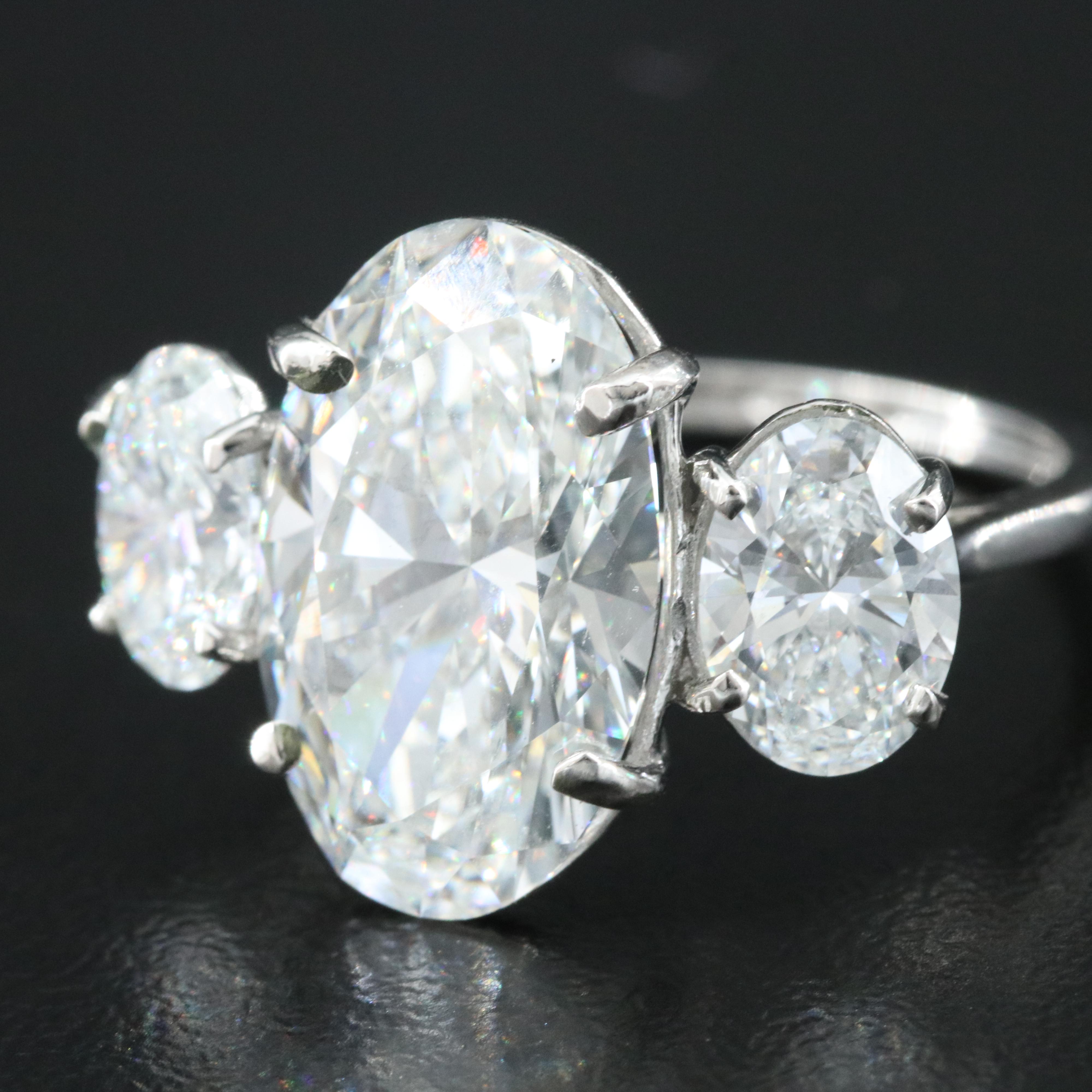 Platinum 7.29 CTW Lab Grown Diamond Ring with IGI Reports