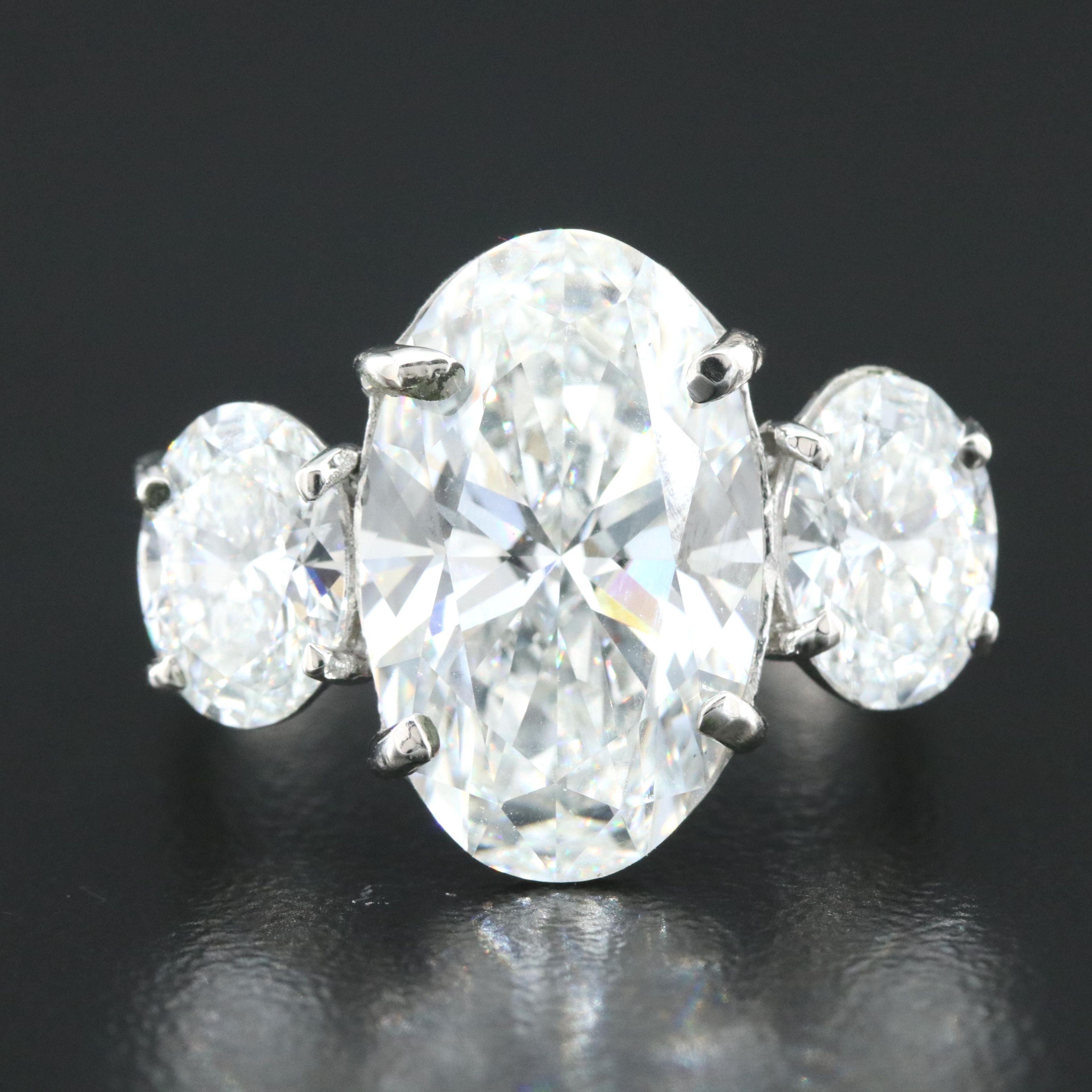 Platinum 7.29 CTW Lab Grown Diamond Ring with IGI Reports