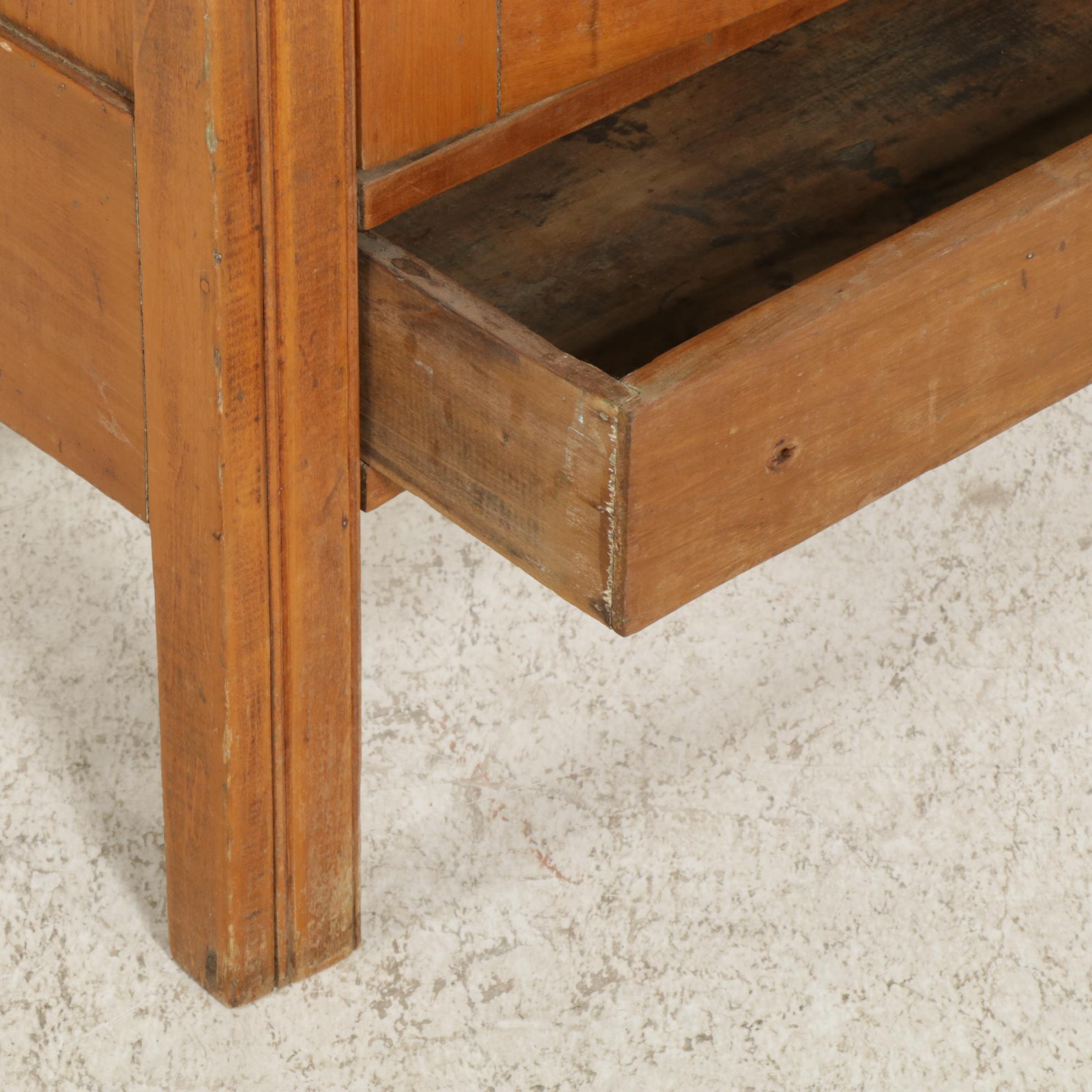 American Primitive Pie Safe Cabinet with Punched Tin Door Panels