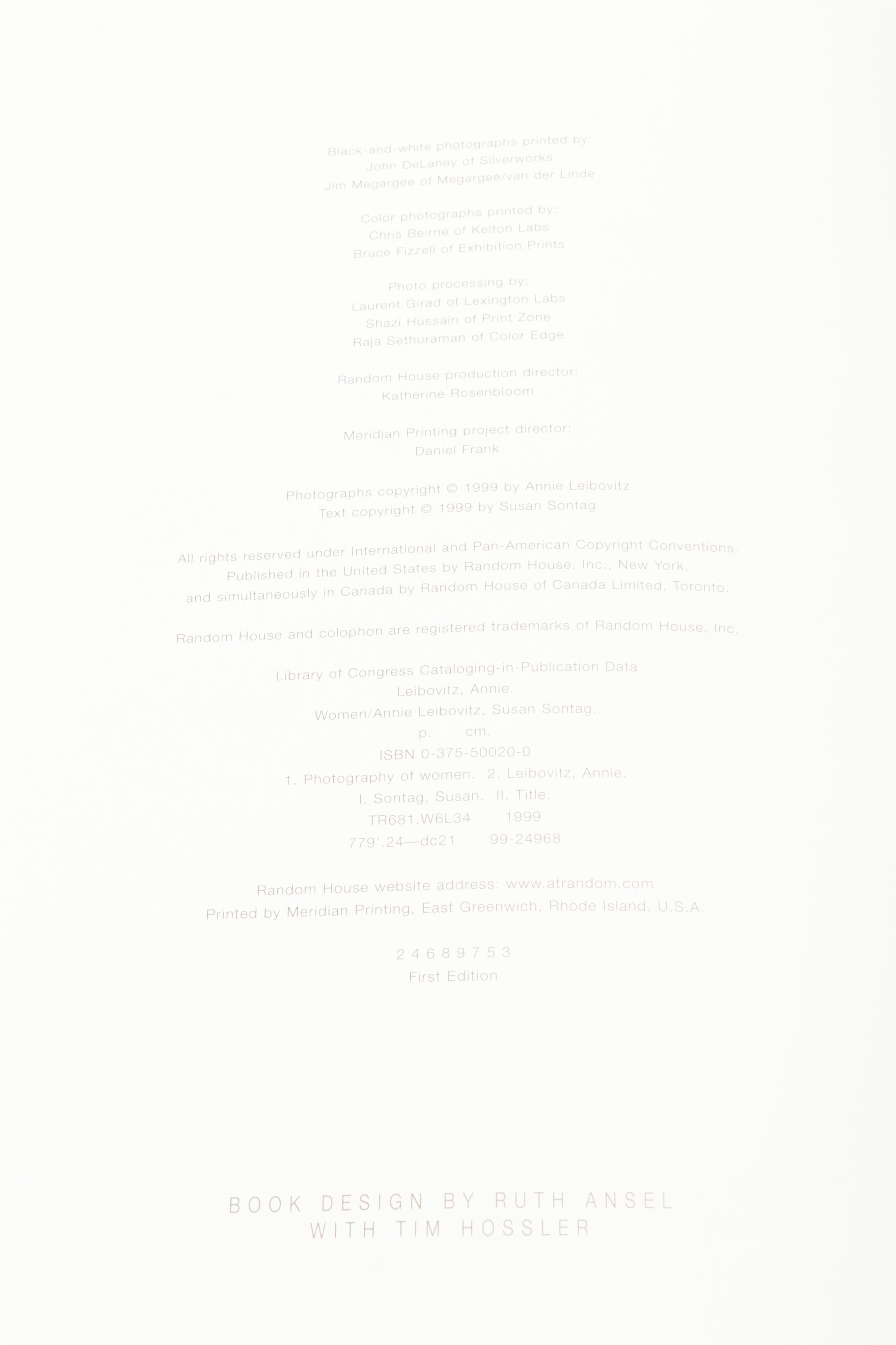 First Edition "Women" and "Photographs, 1970–1990" by Annie Leibovitz, 1990s