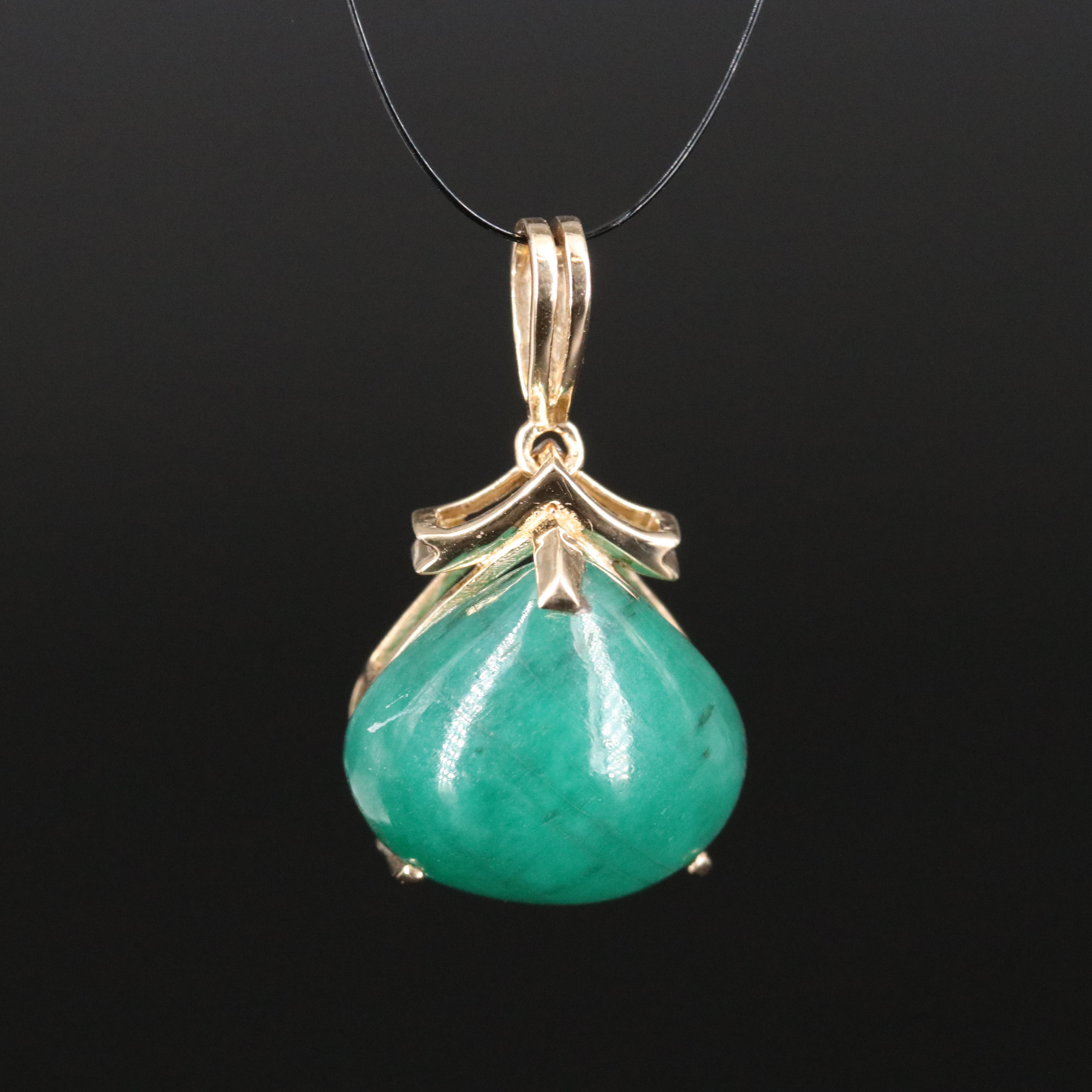 14K 5.56 CT Emerald Pendant