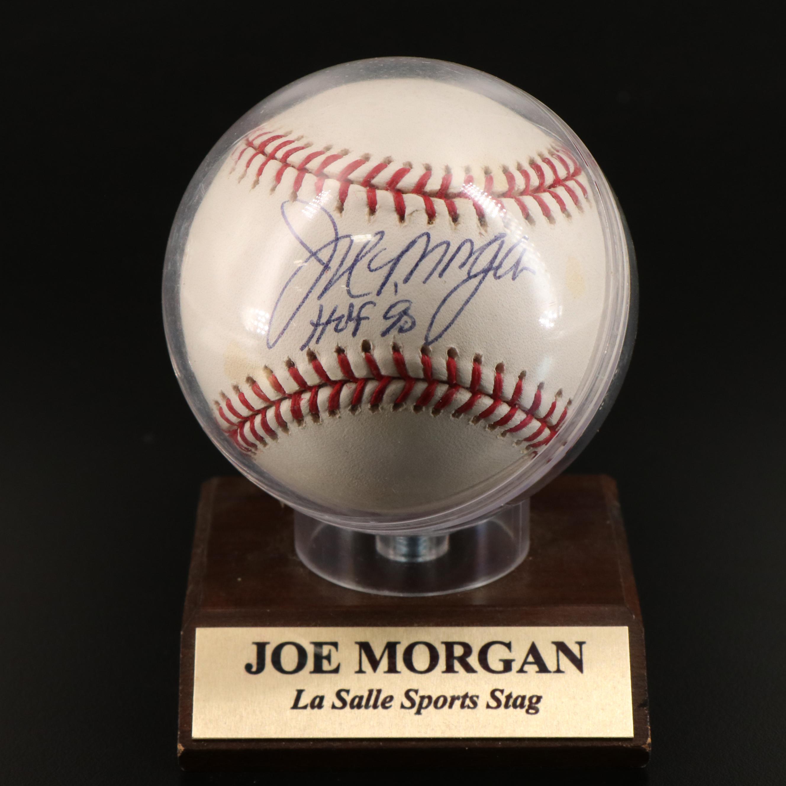 Joe Morgan Signed "HOF 90" Rawlings Official Major League Baseball with Display