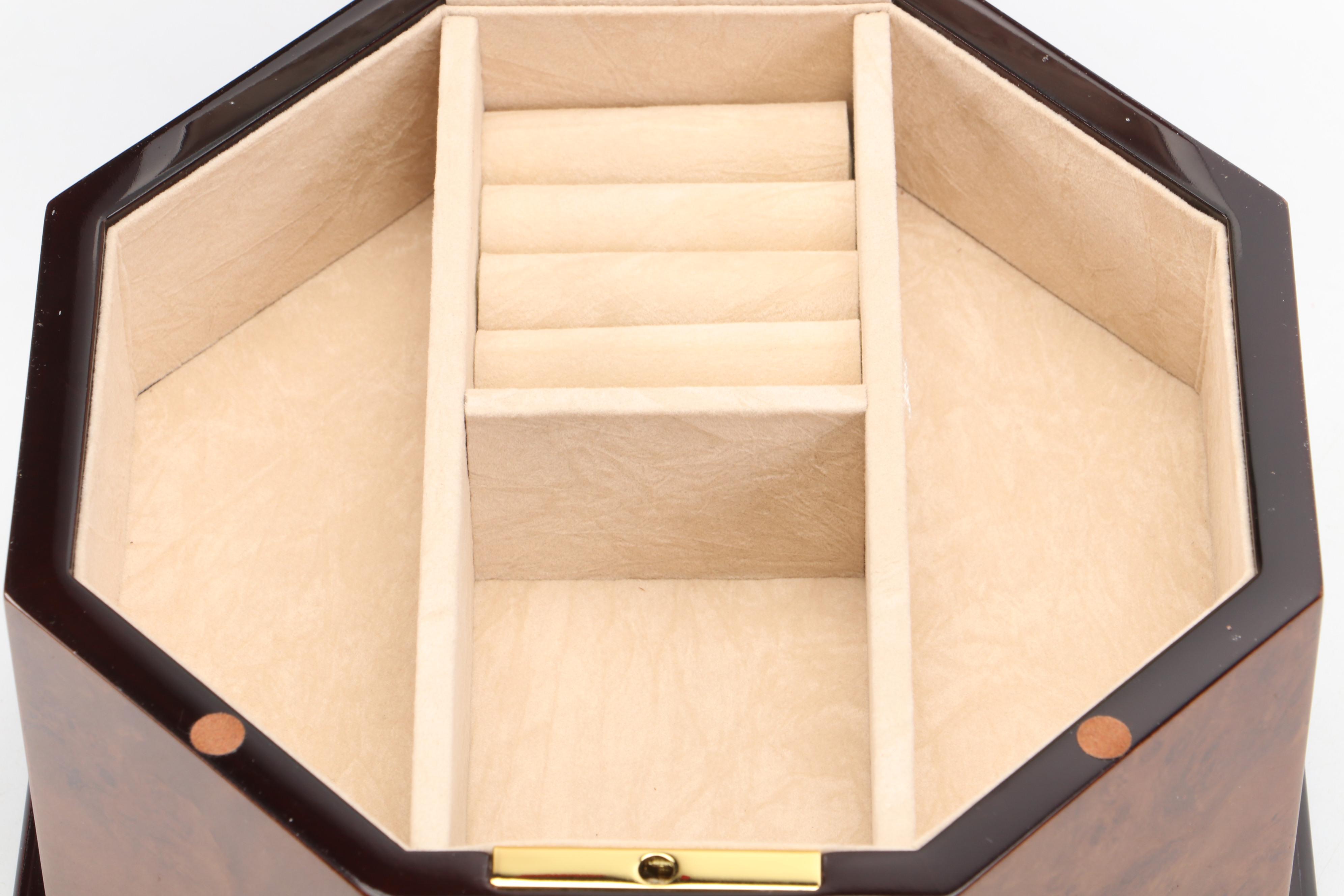 Jere Burl Wood Octagonal Jewelry Box