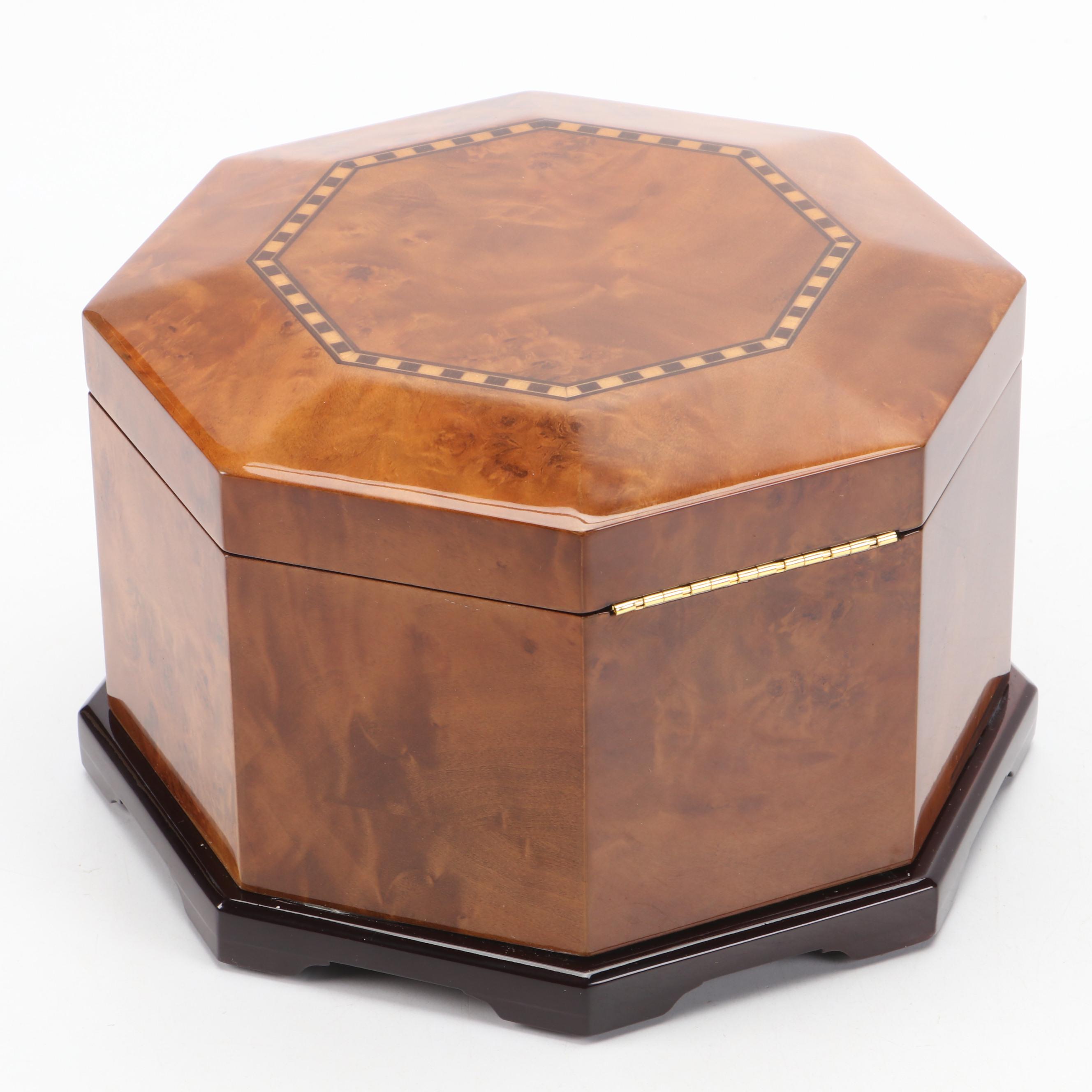 Jere Burl Wood Octagonal Jewelry Box