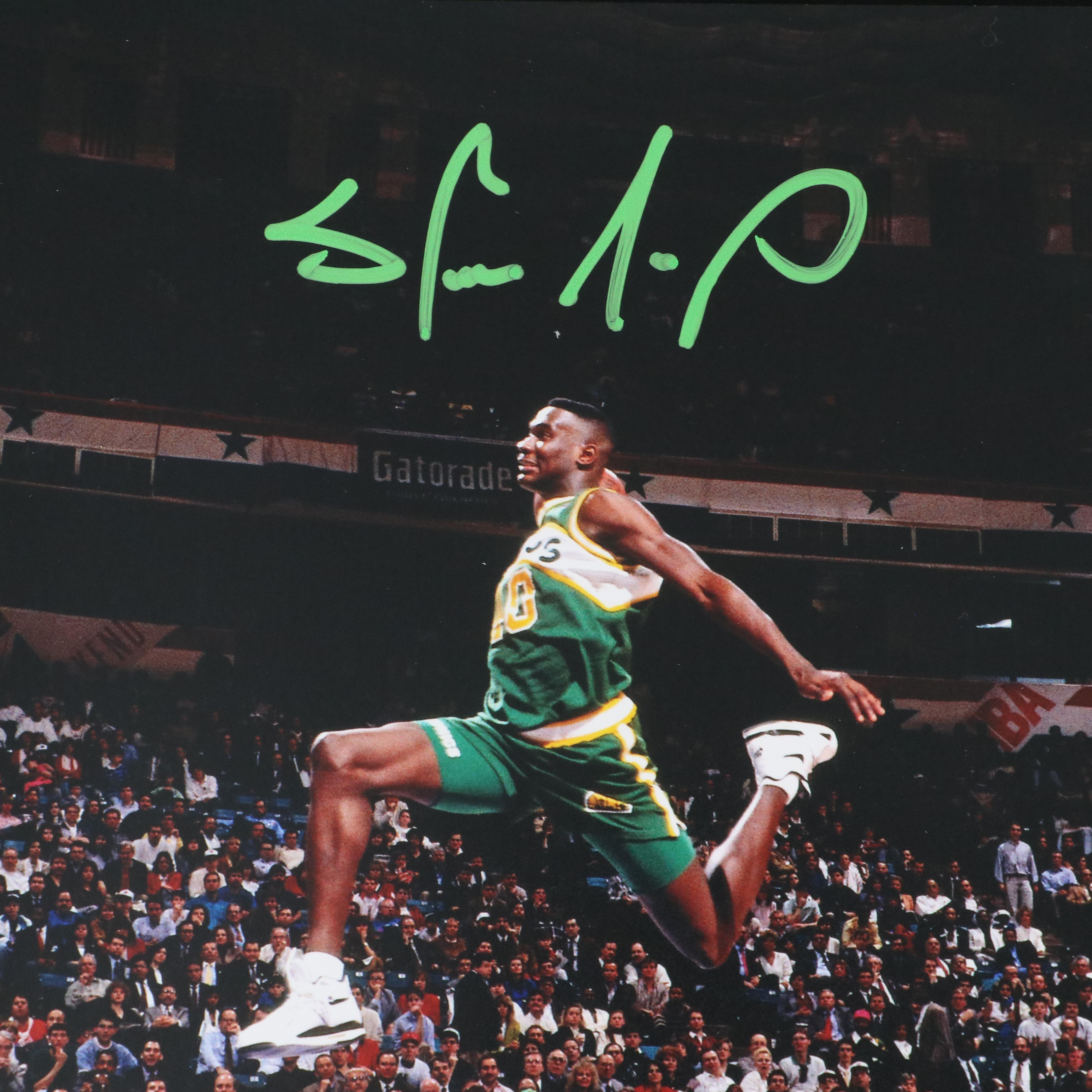 Shawn Kemp Signed Seattle SuperSonics Slam Dunk Contest Print, Beckett