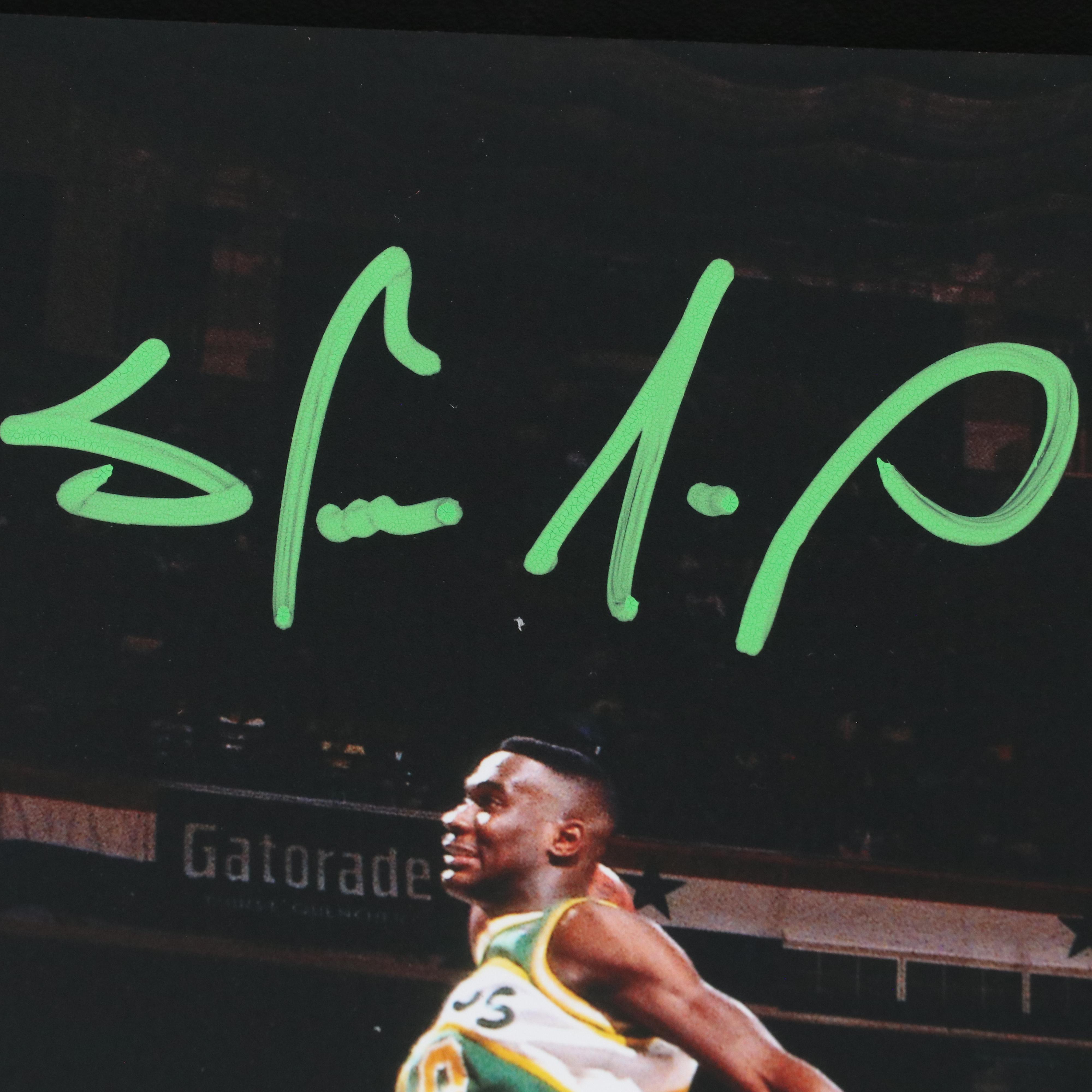 Shawn Kemp Signed Seattle SuperSonics Slam Dunk Contest Print, Beckett