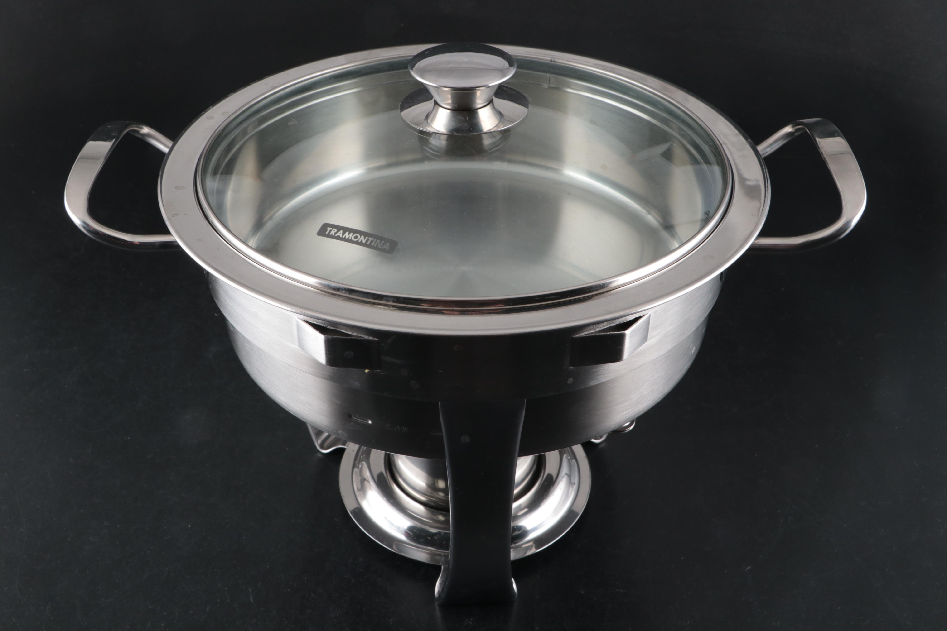 Tramontina Stainless Steel Chafing Dish with Glass Highball Glasses and More