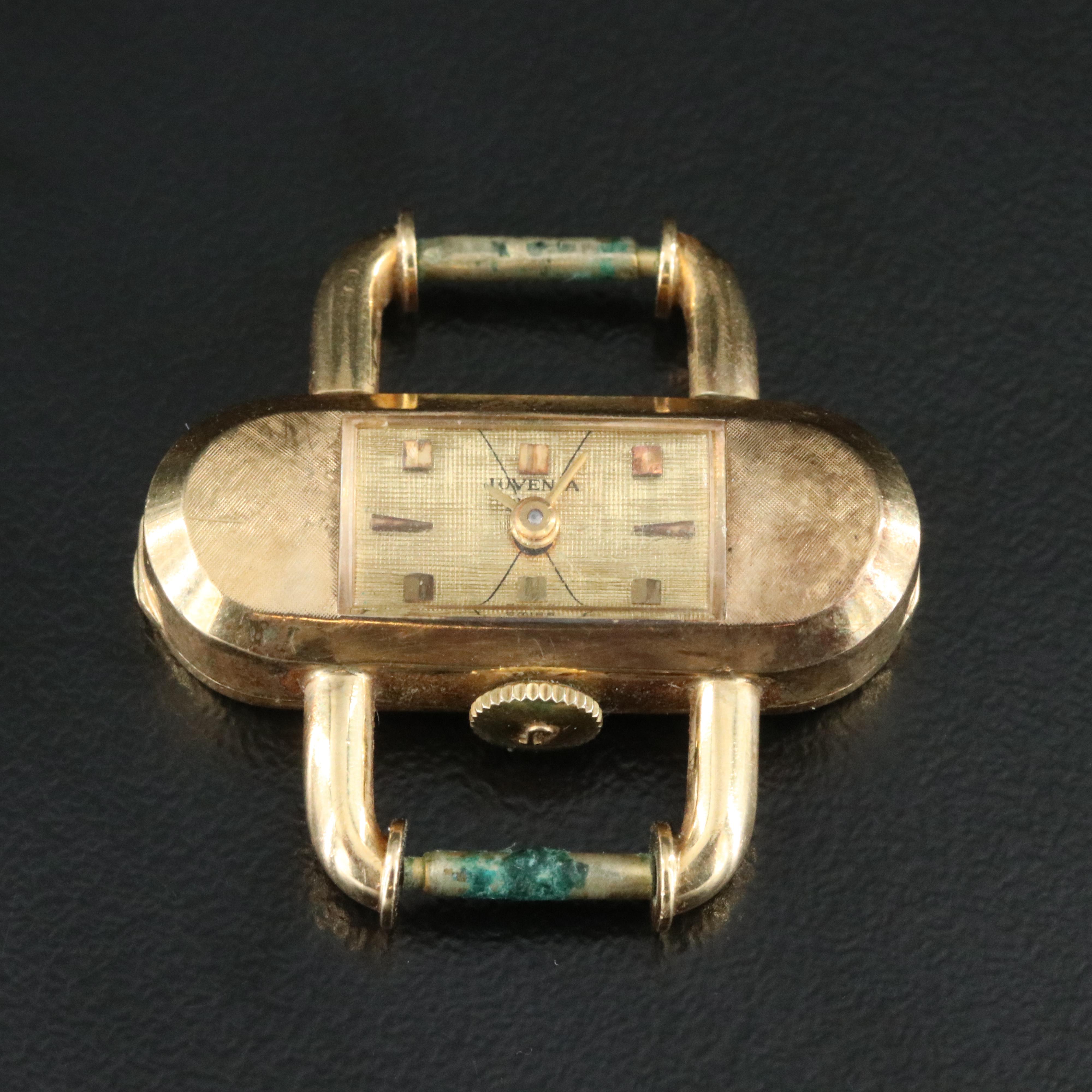 Vintage Juvenia 18K Gold Mechanical Cocktail Watch