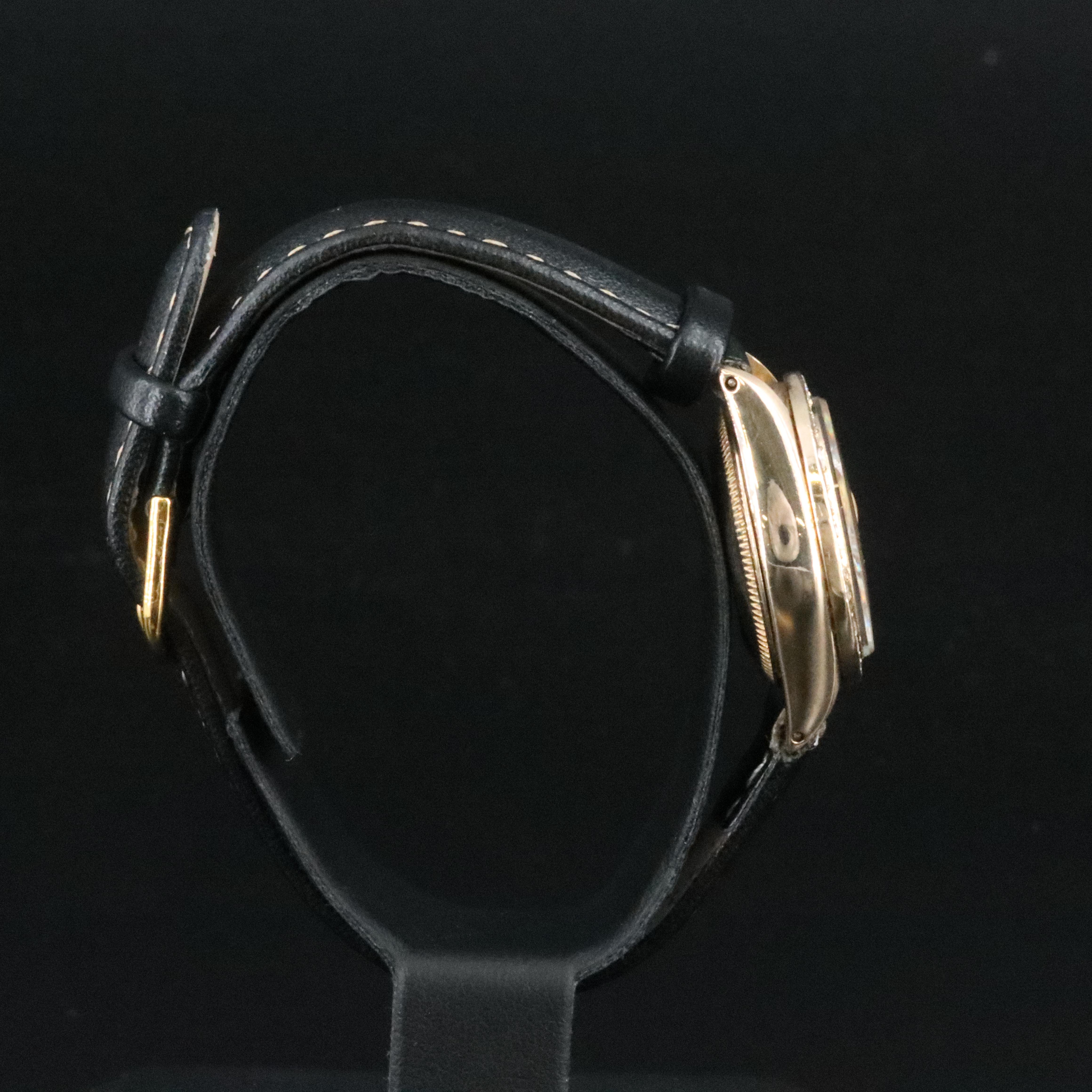 Rolex Datejust 6917 Custom Diamond Bezel 26mm 18K Gold Automatic Watch