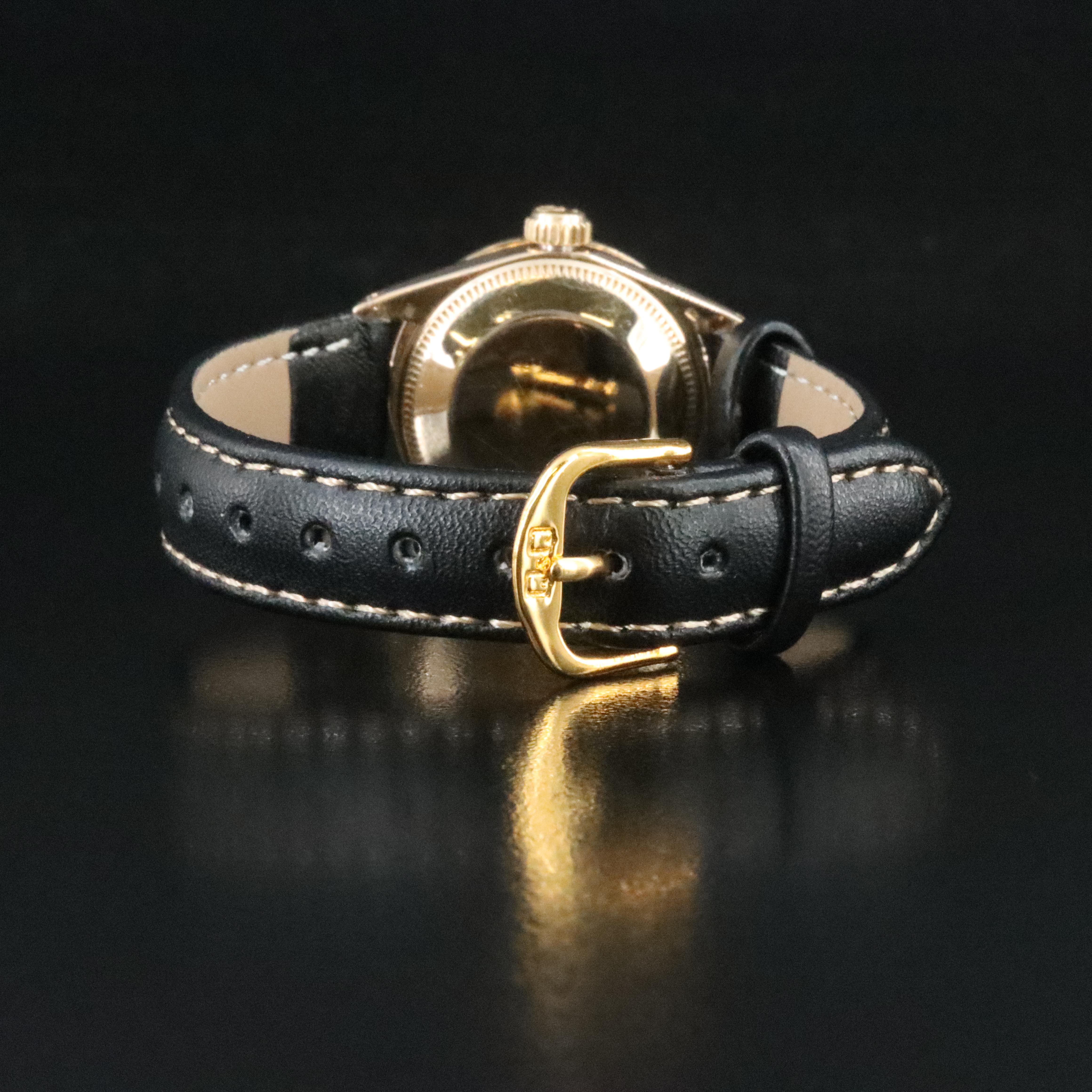 Rolex Datejust 6917 Custom Diamond Bezel 26mm 18K Gold Automatic Watch