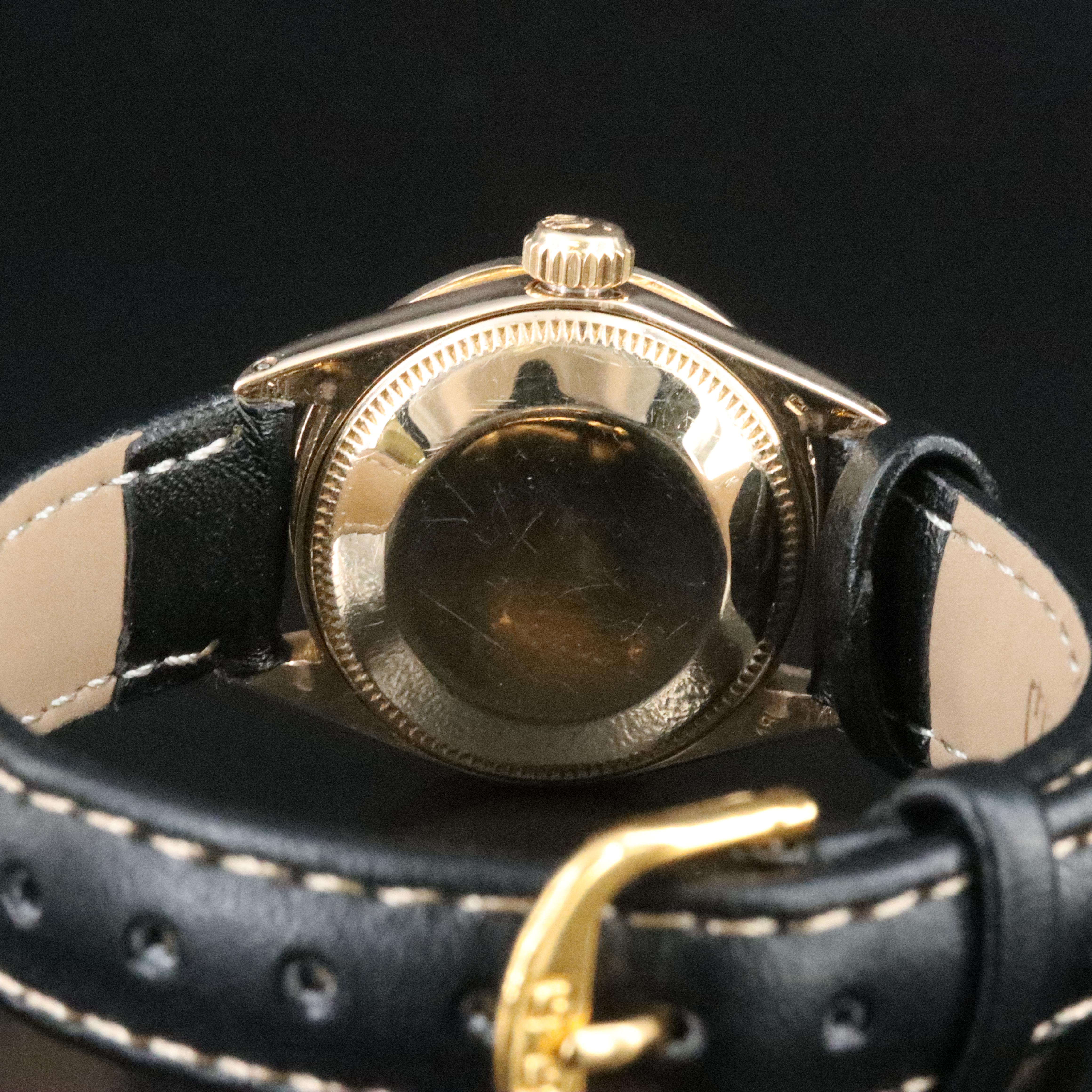 Rolex Datejust 6917 Custom Diamond Bezel 26mm 18K Gold Automatic Watch