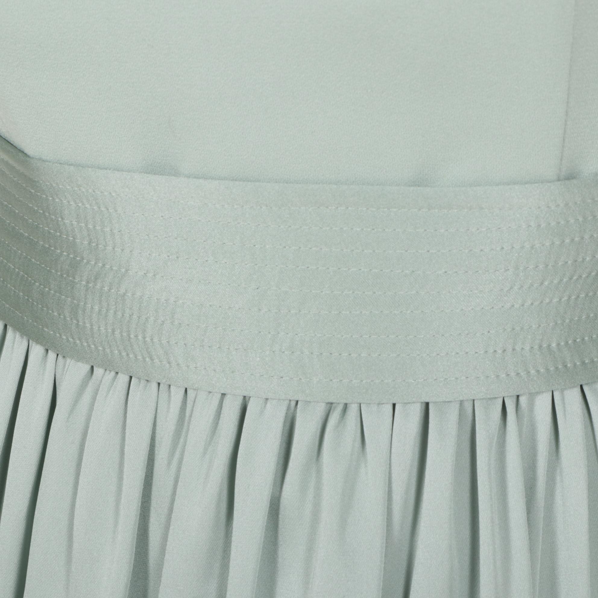 Vera Wang Dusty Sage Strapless Belted Bridesmaid Dress, Size 4