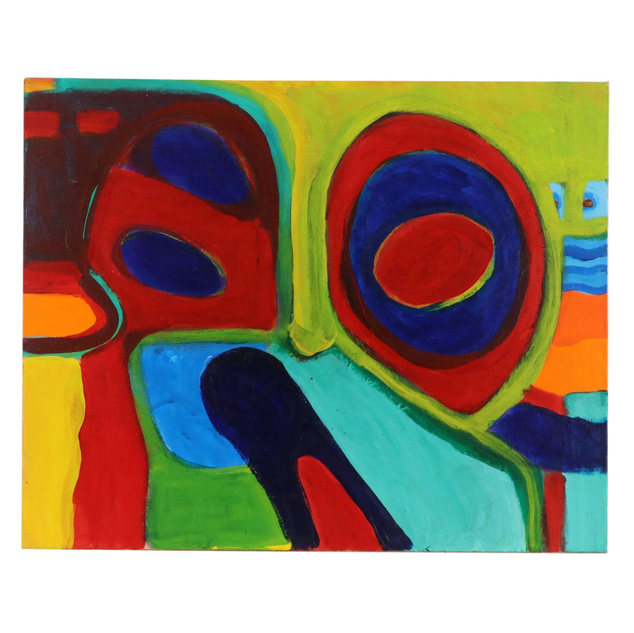 Louise Abrams Abstract Acrylic Painting, 21st Century