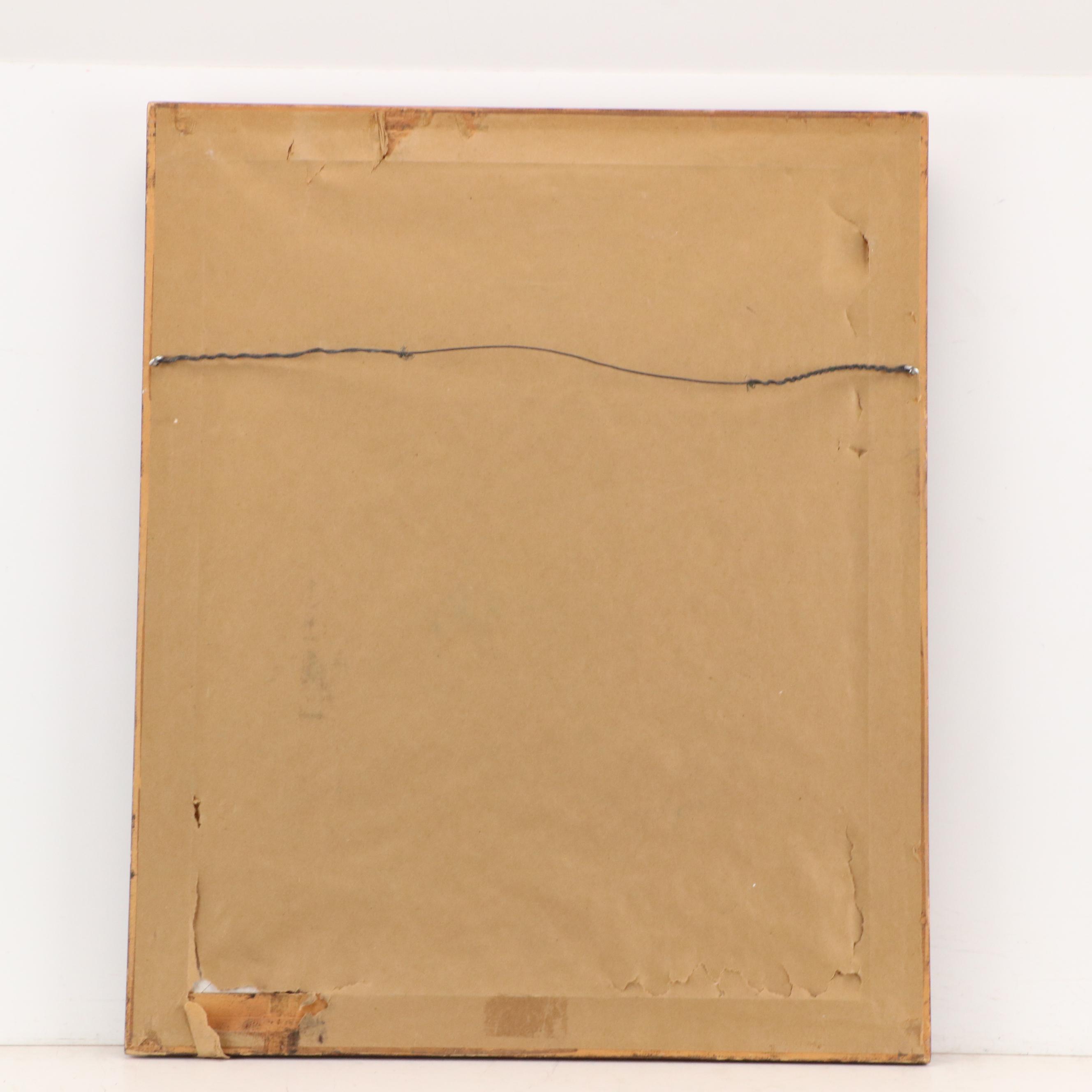 Jimmy Yellowhair Oil Painting With Native American Horseback Rider, 1986