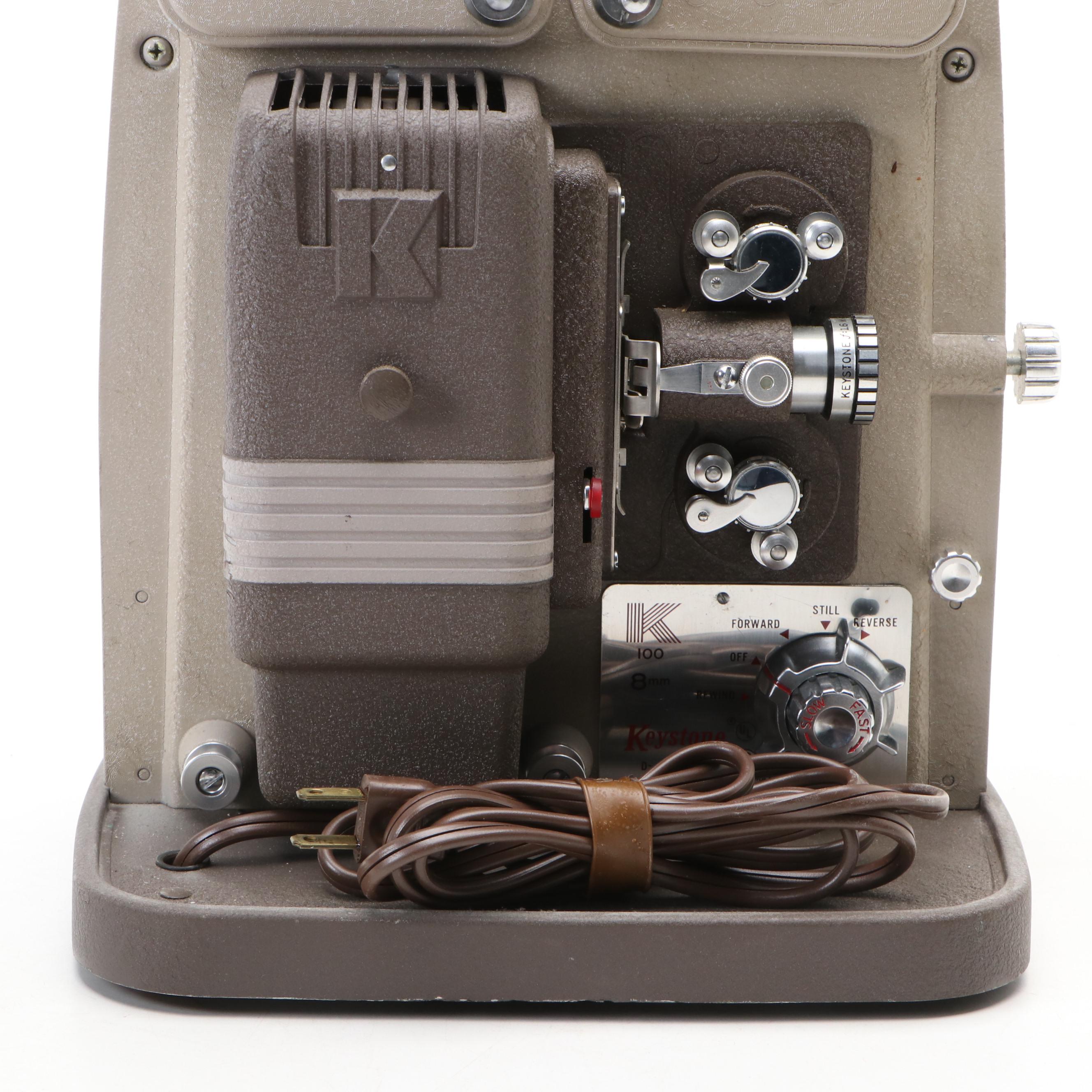 Keystone K100 8mm Projector with Carrying Case, Mid-20th Century