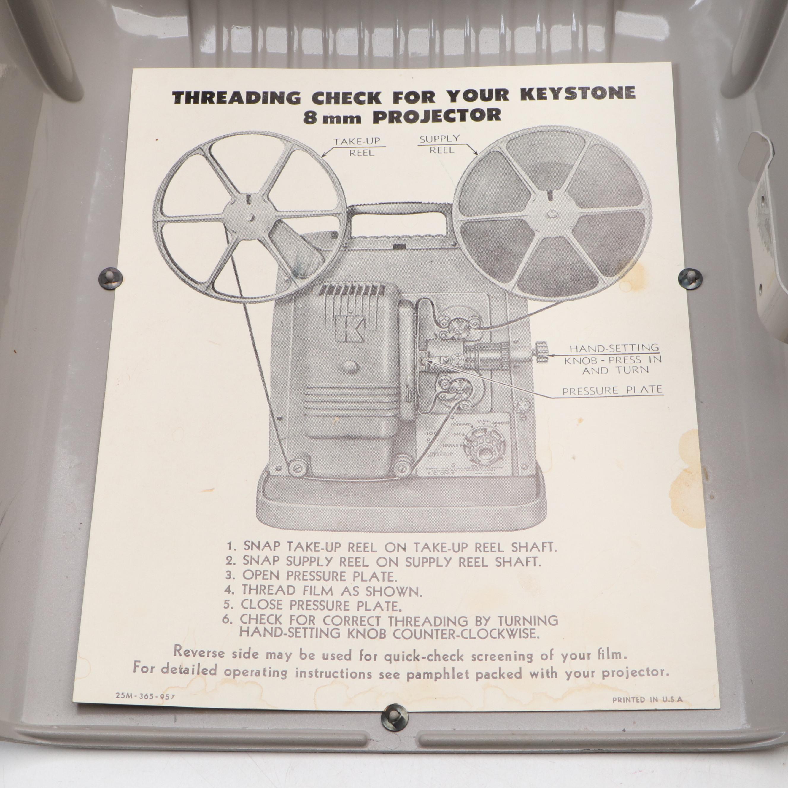 Keystone K100 8mm Projector with Carrying Case, Mid-20th Century