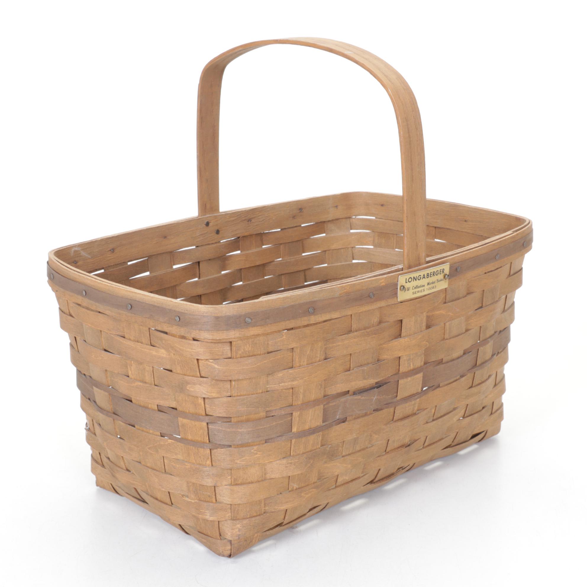 Longaberger J.W. Collection Woven Maple "Waste Basket" Pair with "Apple Basket"