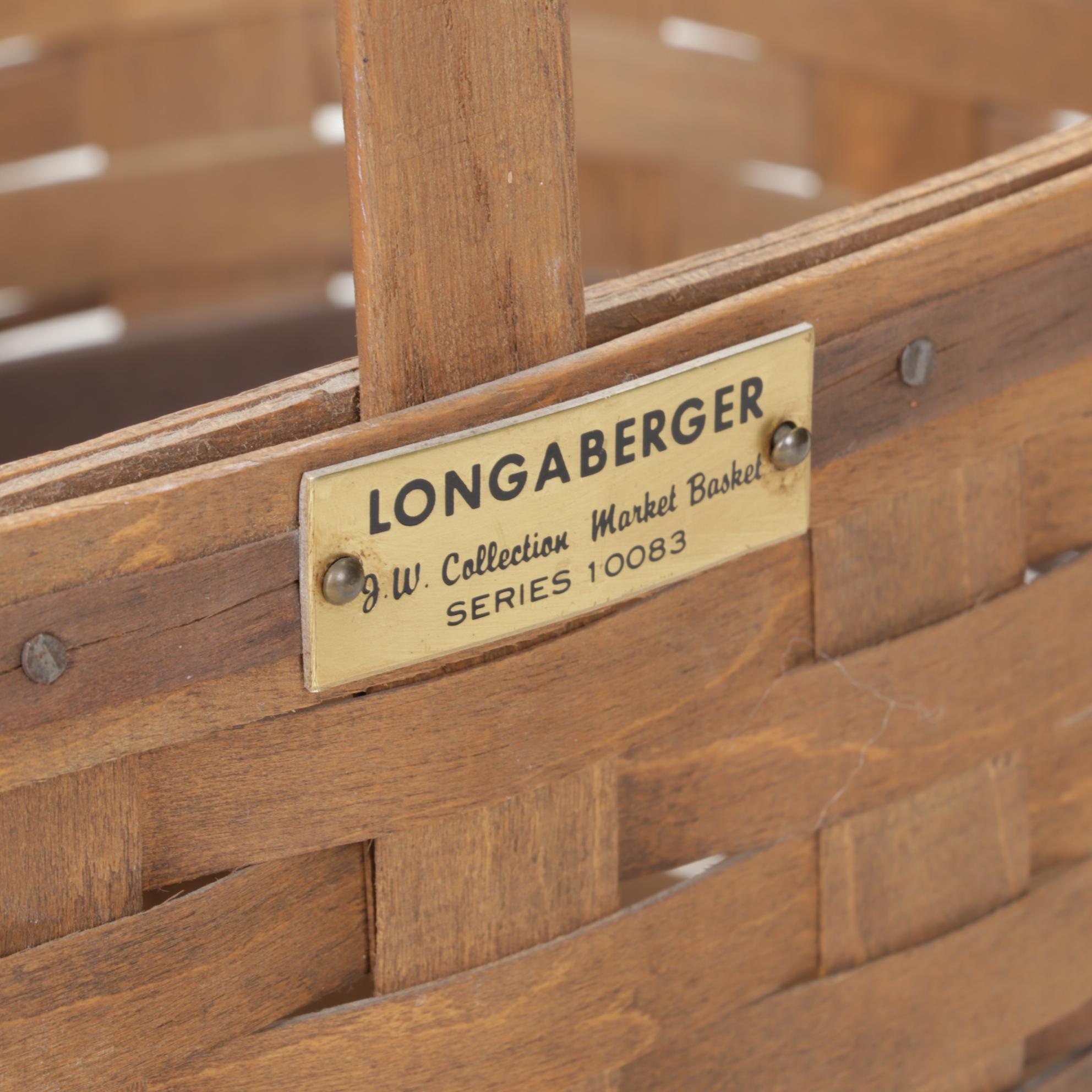 Longaberger J.W. Collection Woven Maple "Waste Basket" Pair with "Apple Basket"