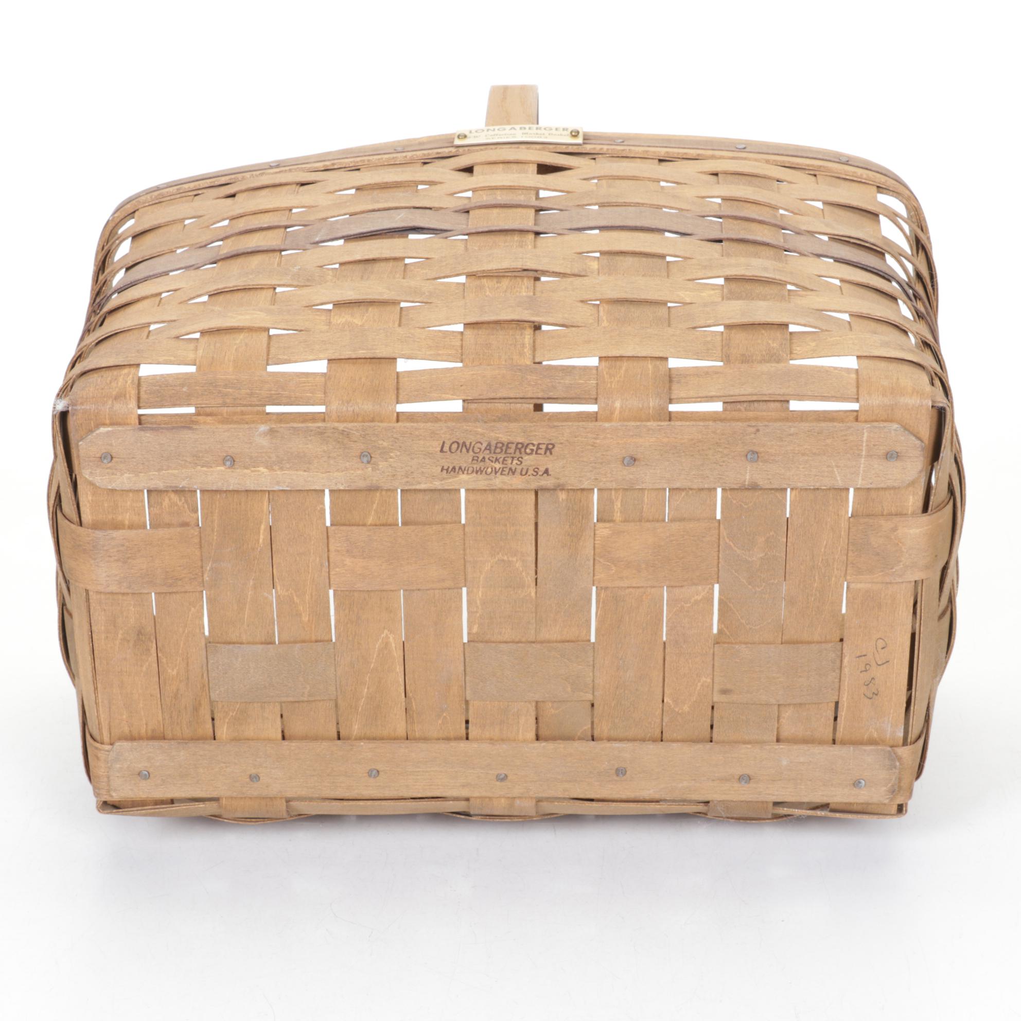 Longaberger J.W. Collection Woven Maple "Waste Basket" Pair with "Apple Basket"