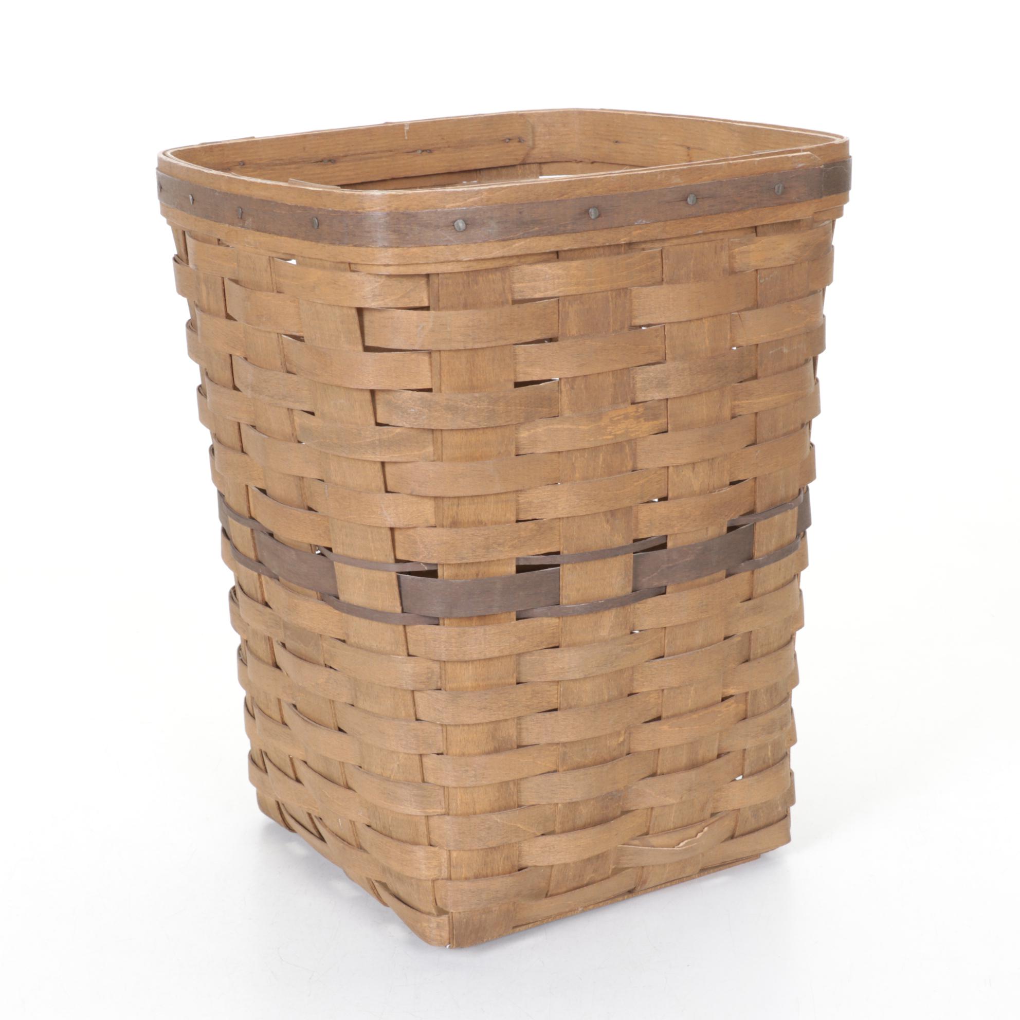Longaberger J.W. Collection Woven Maple "Waste Basket" Pair with "Apple Basket"