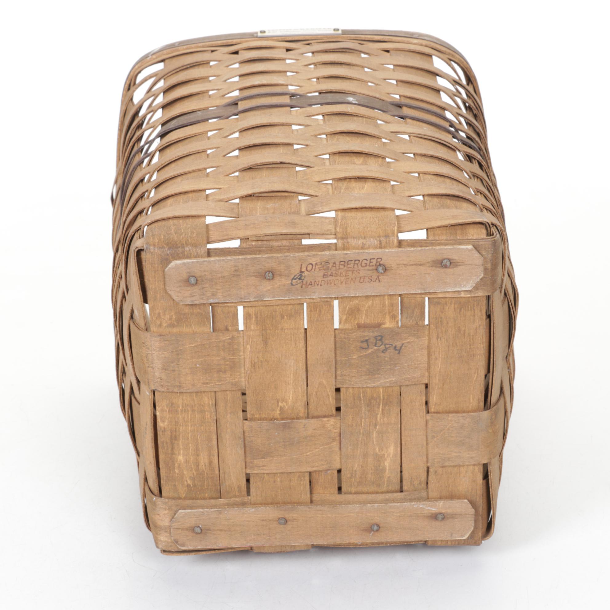 Longaberger J.W. Collection Woven Maple "Waste Basket" Pair with "Apple Basket"