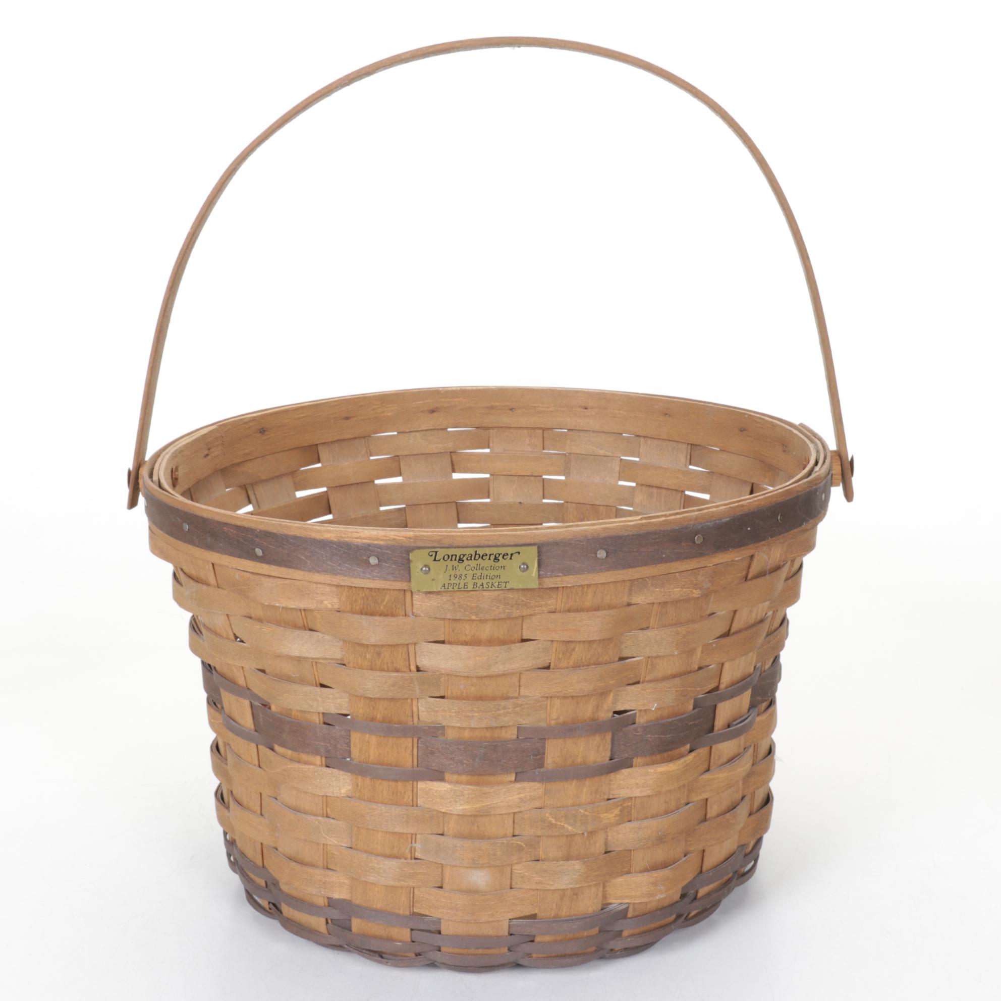 Longaberger J.W. Collection Woven Maple "Waste Basket" Pair with "Apple Basket"
