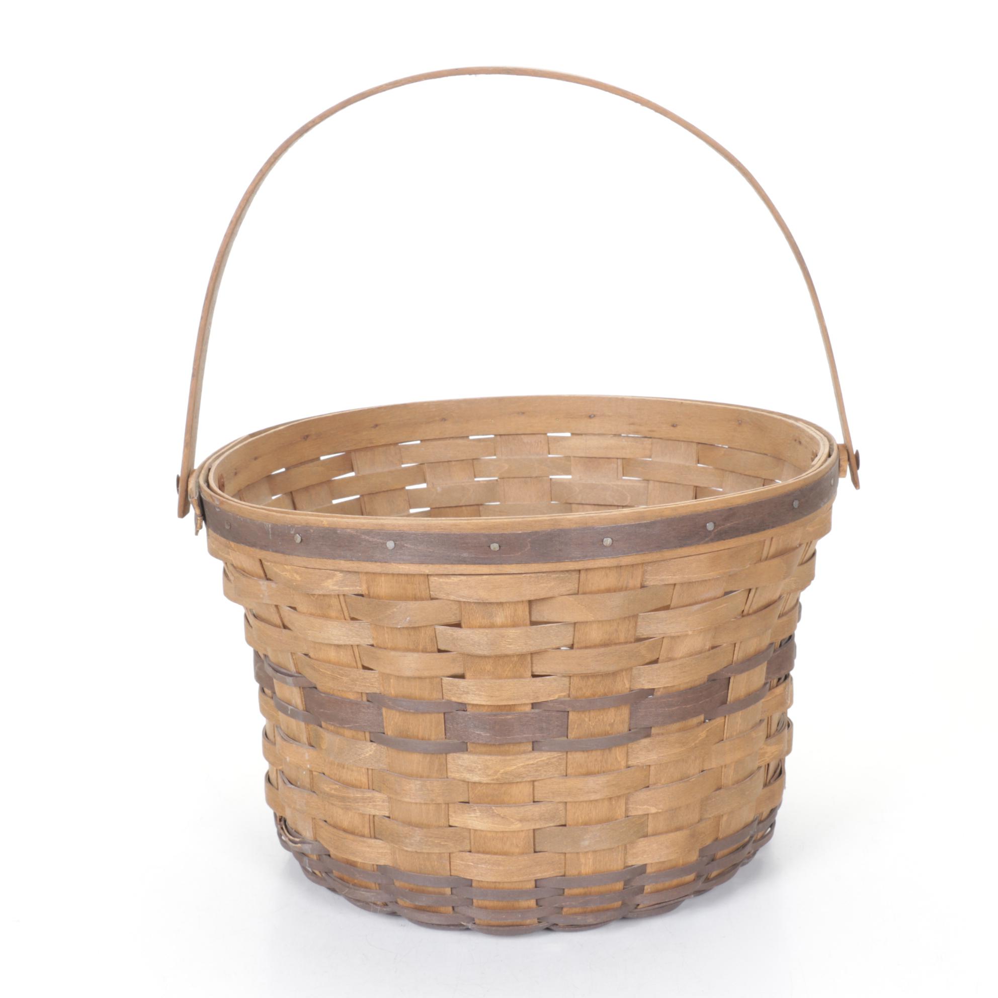 Longaberger J.W. Collection Woven Maple "Waste Basket" Pair with "Apple Basket"