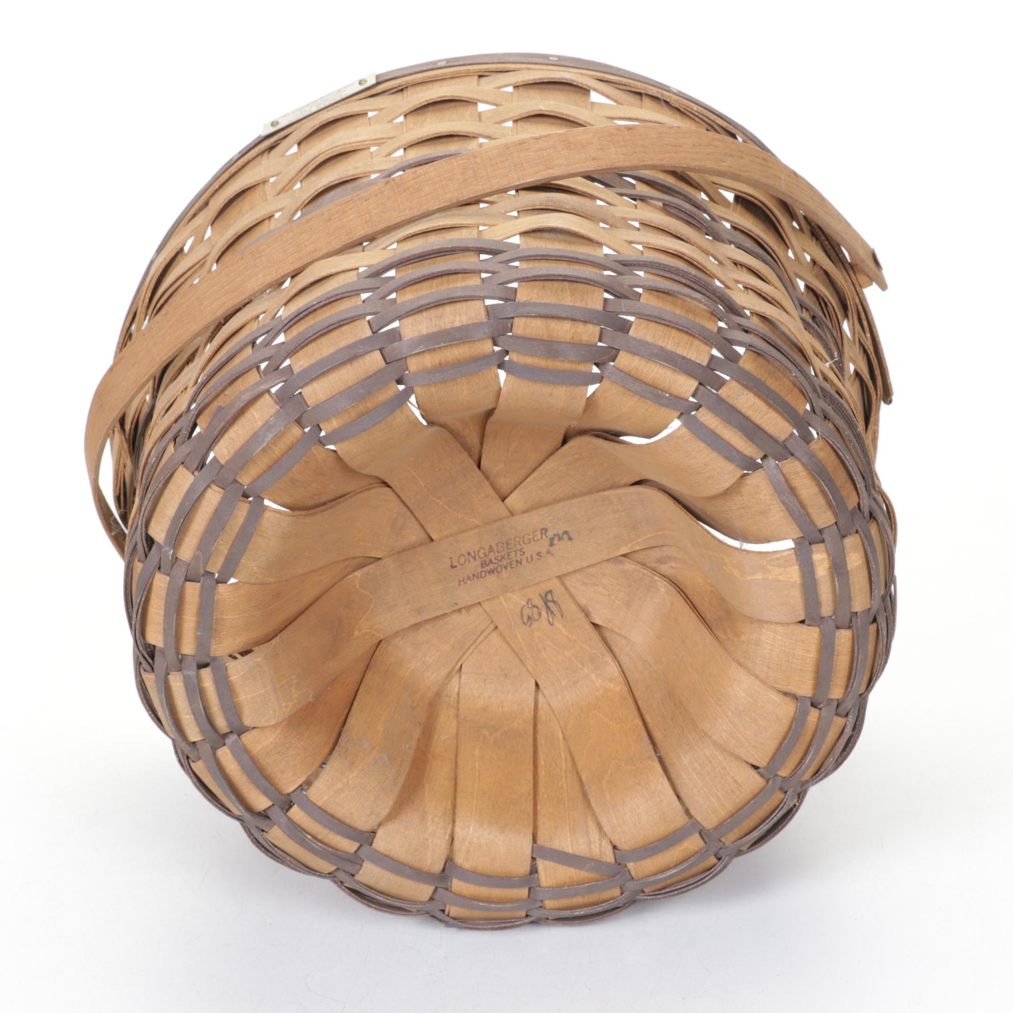 Longaberger J.W. Collection Woven Maple "Waste Basket" Pair with "Apple Basket"