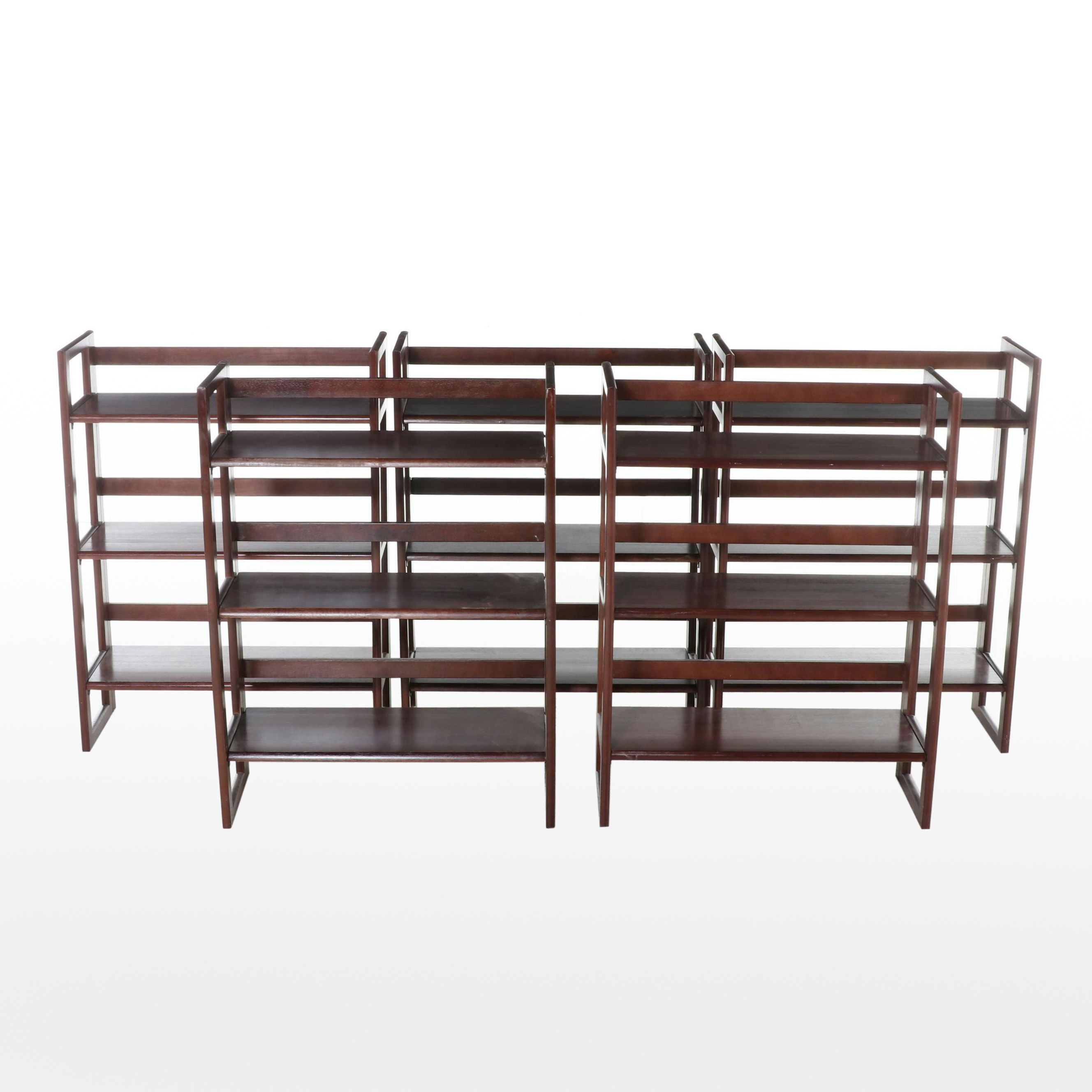 Five-Piece The Container Store Folding and Stackable Modular Bookcases