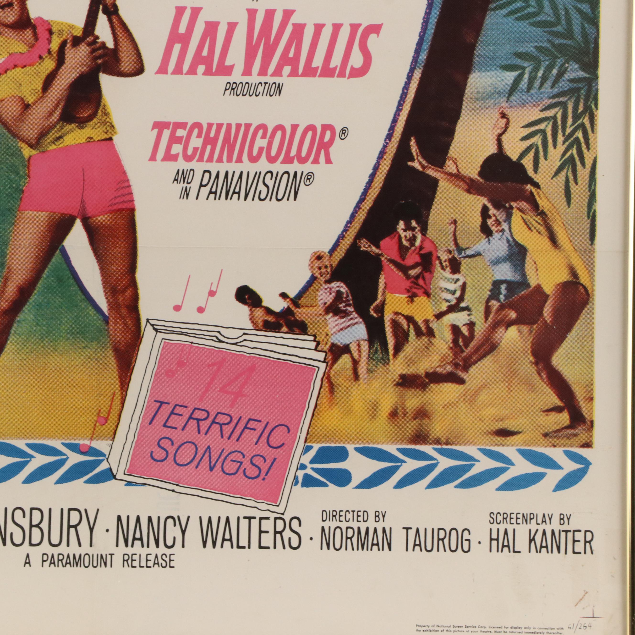 "Blue Hawaii" Offset Lithograph Movie Poster, 1961