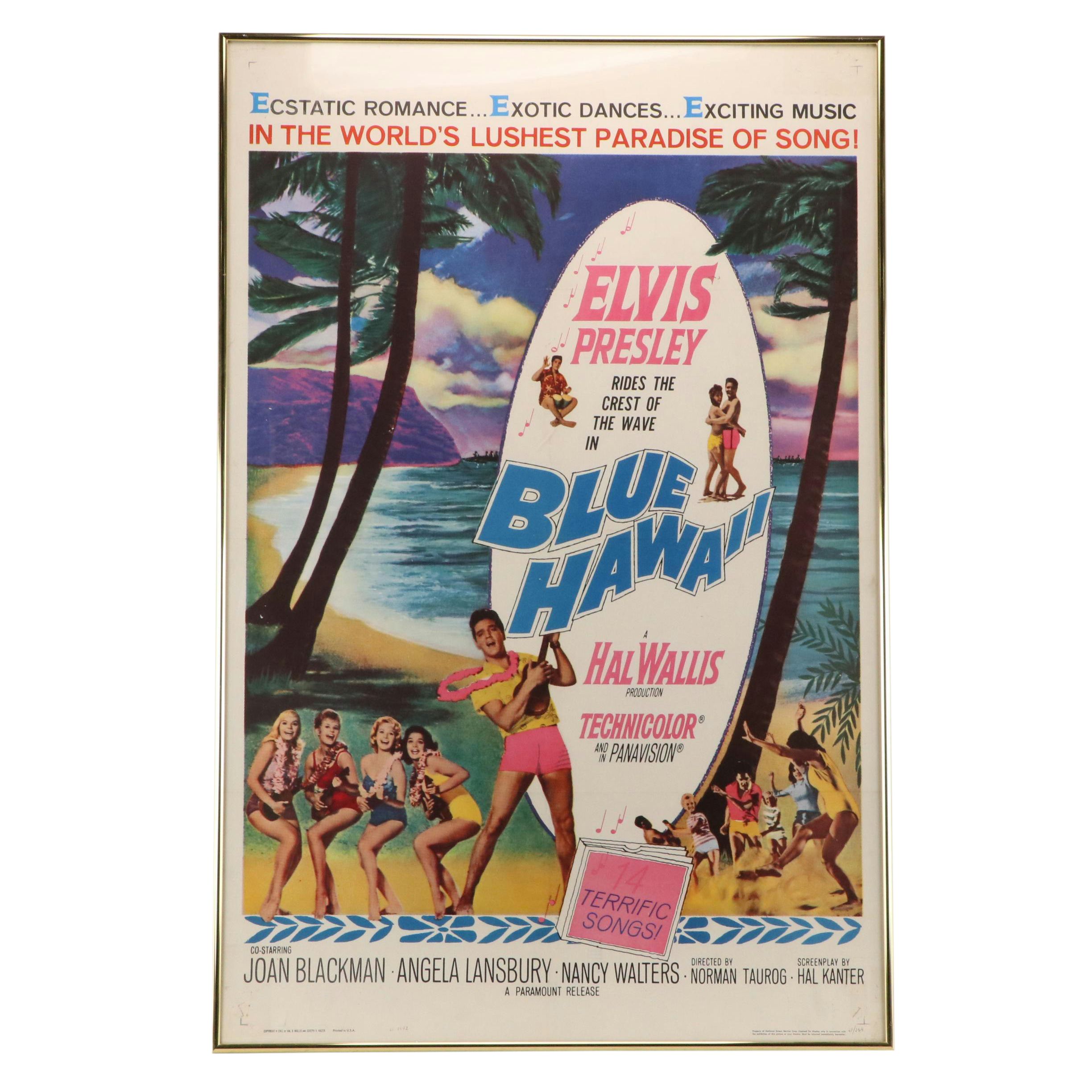 "Blue Hawaii" Offset Lithograph Movie Poster, 1961