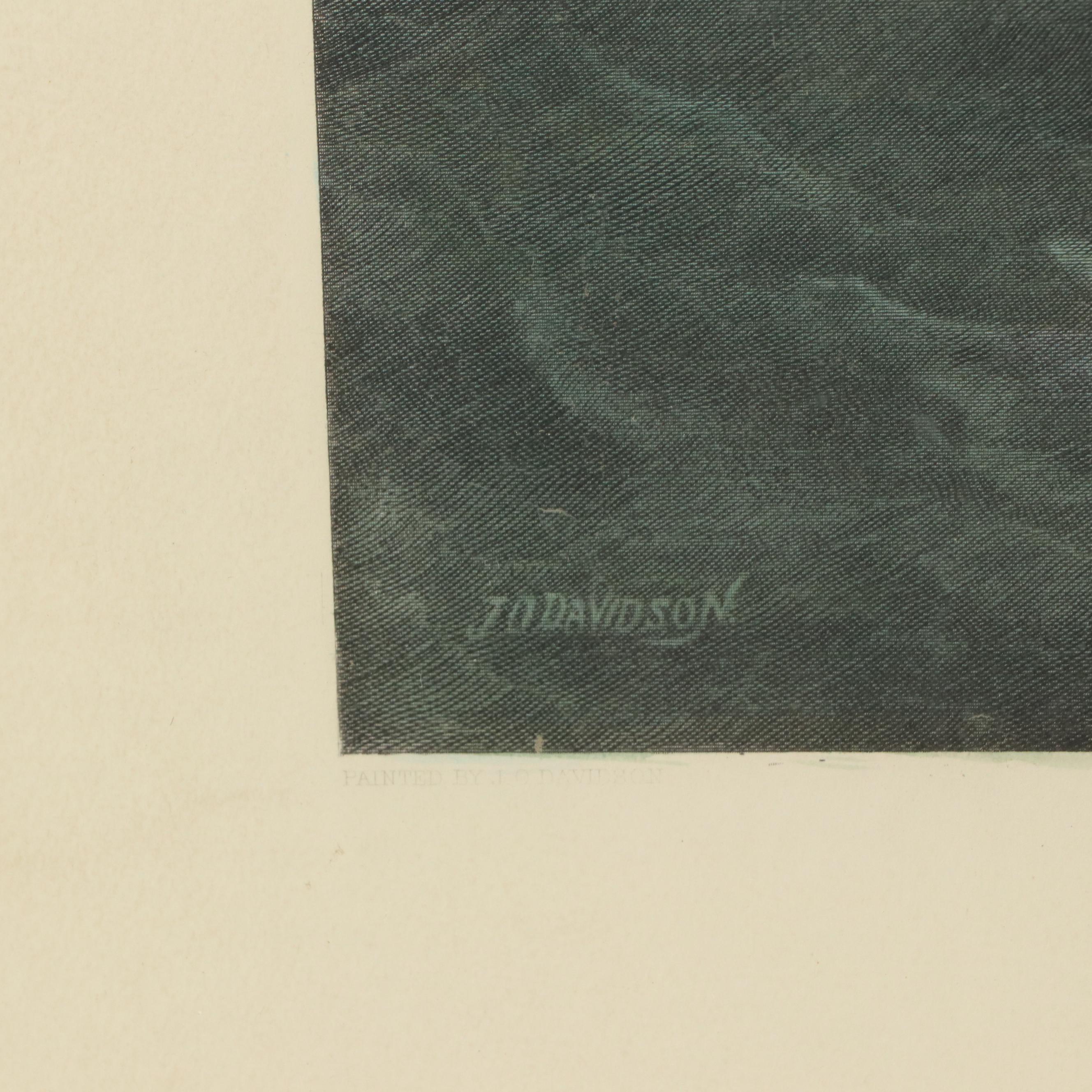 Hand-Colored Engraving After Julian Oliver Davidson "A Winning Yacht"