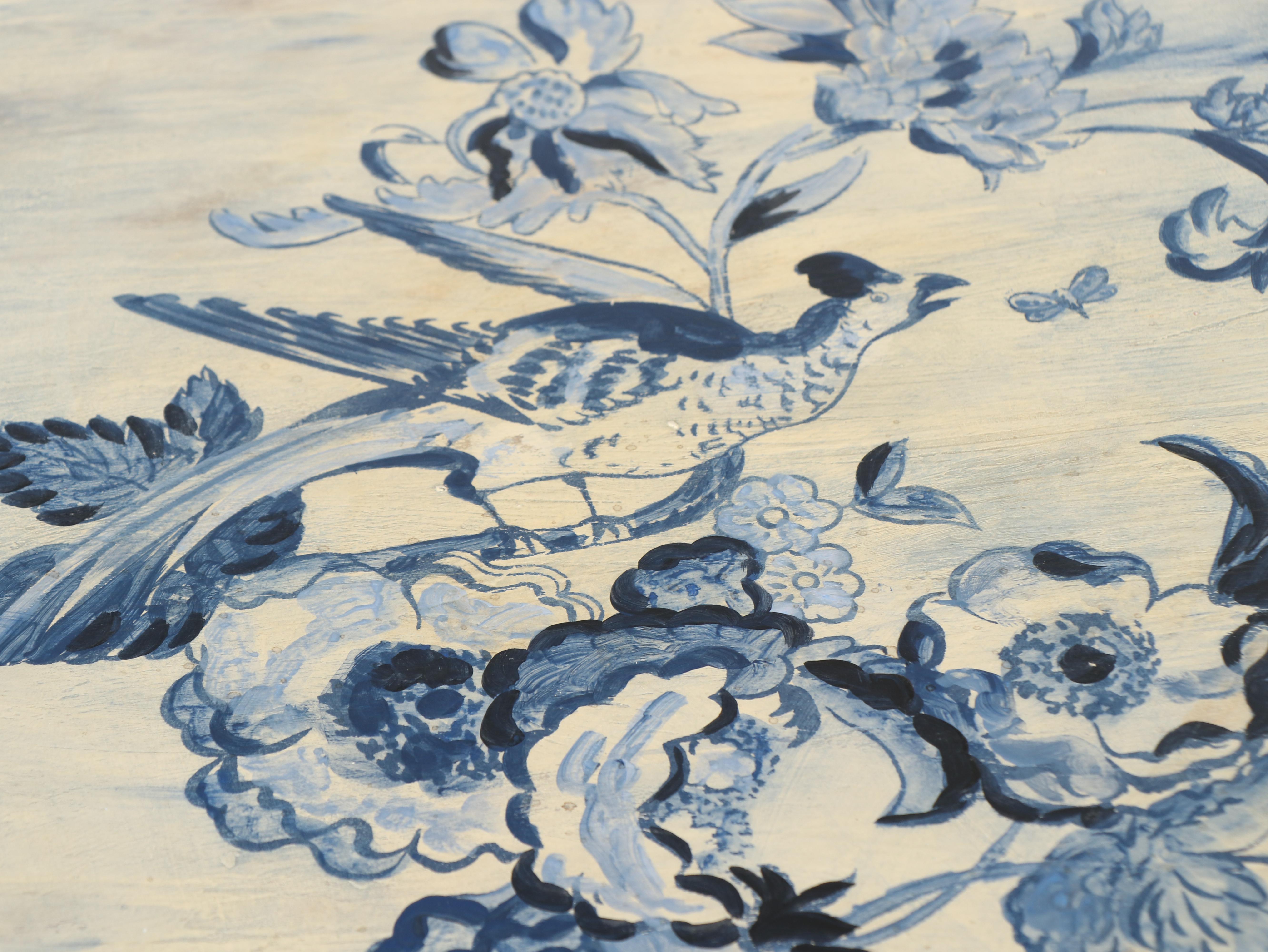 Habersham Queen Anne Style Hand-Painted Tilt-Top Tea Table, signed "C. Miller"