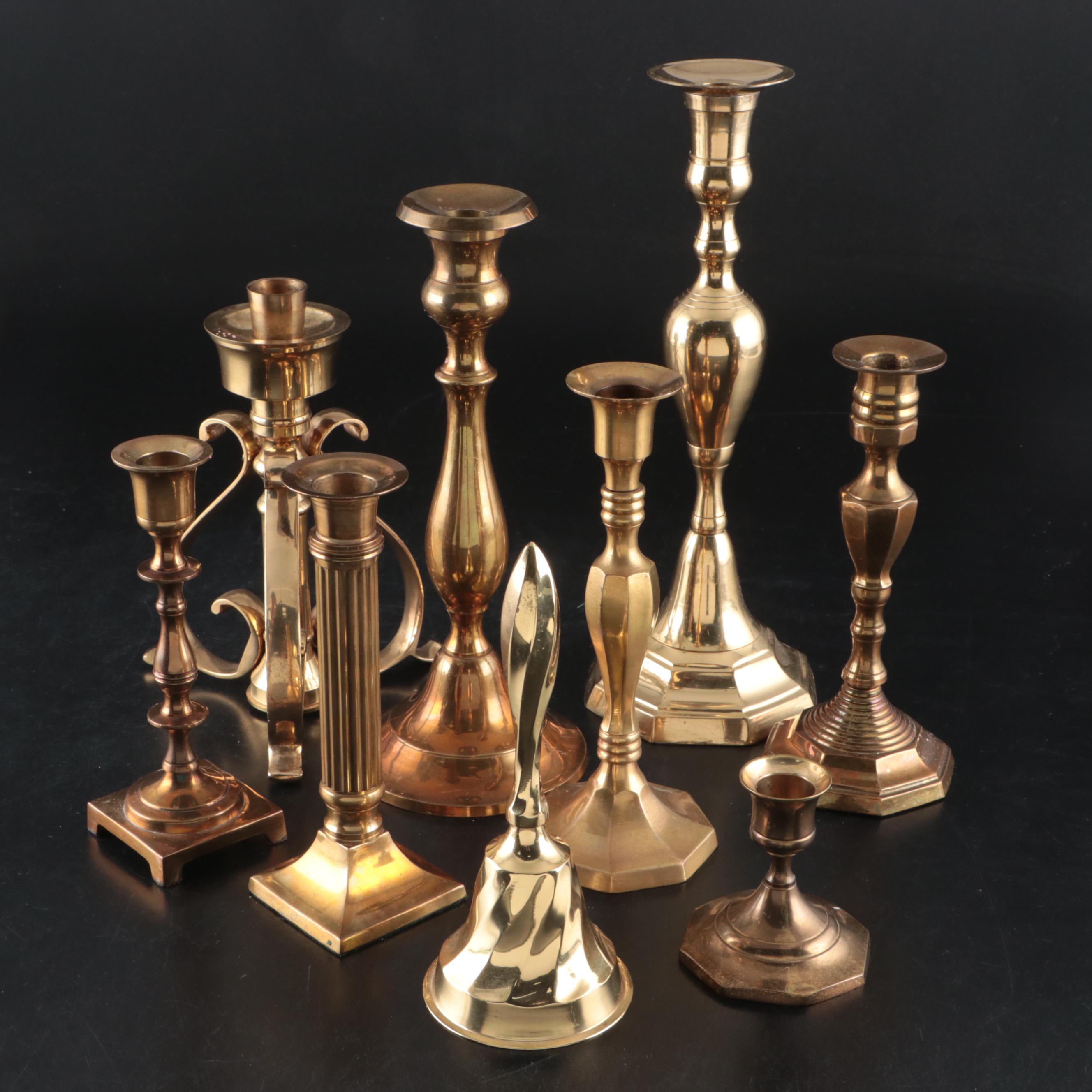 Gatco, Z Gallerie, and More Brass Candlesticks and Bell