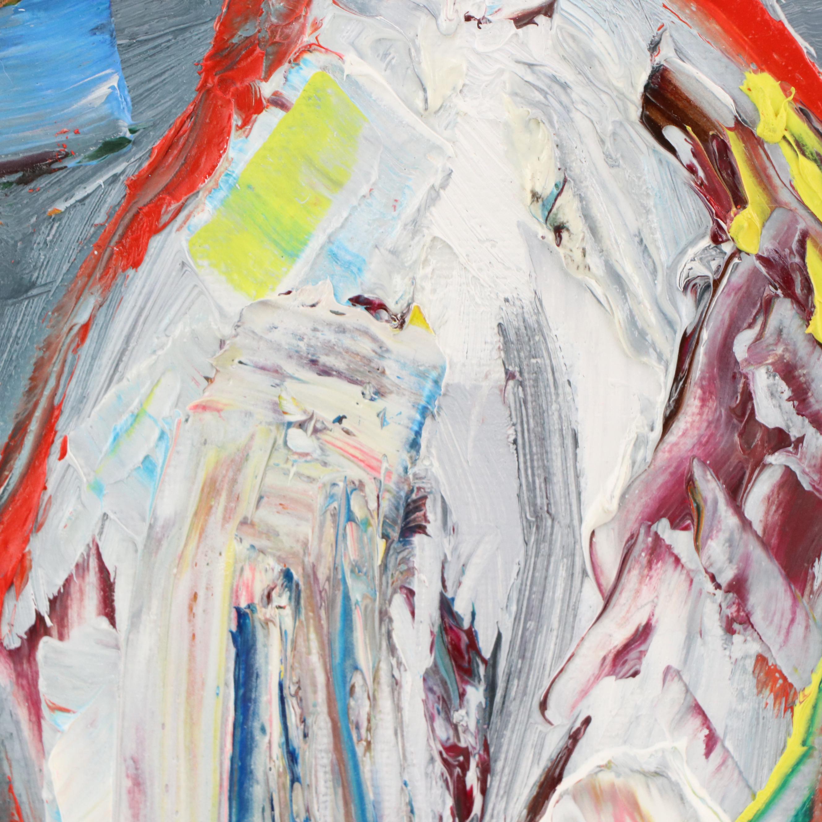 Patricia "Troods" Nolan-Brown Stylized Oil Painting "Bird on Deck," 2021