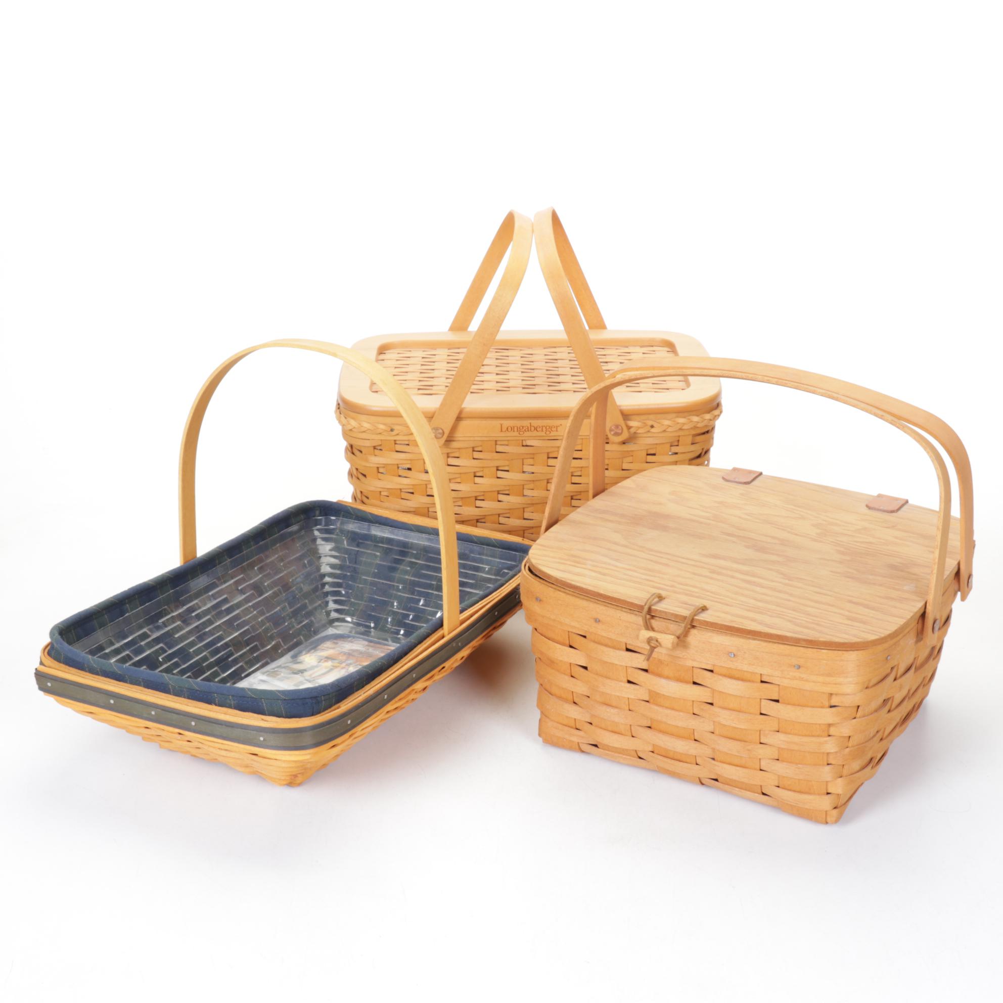 Longaberger "Founder's Market Basket," Collector's Club, and Pie Basket
